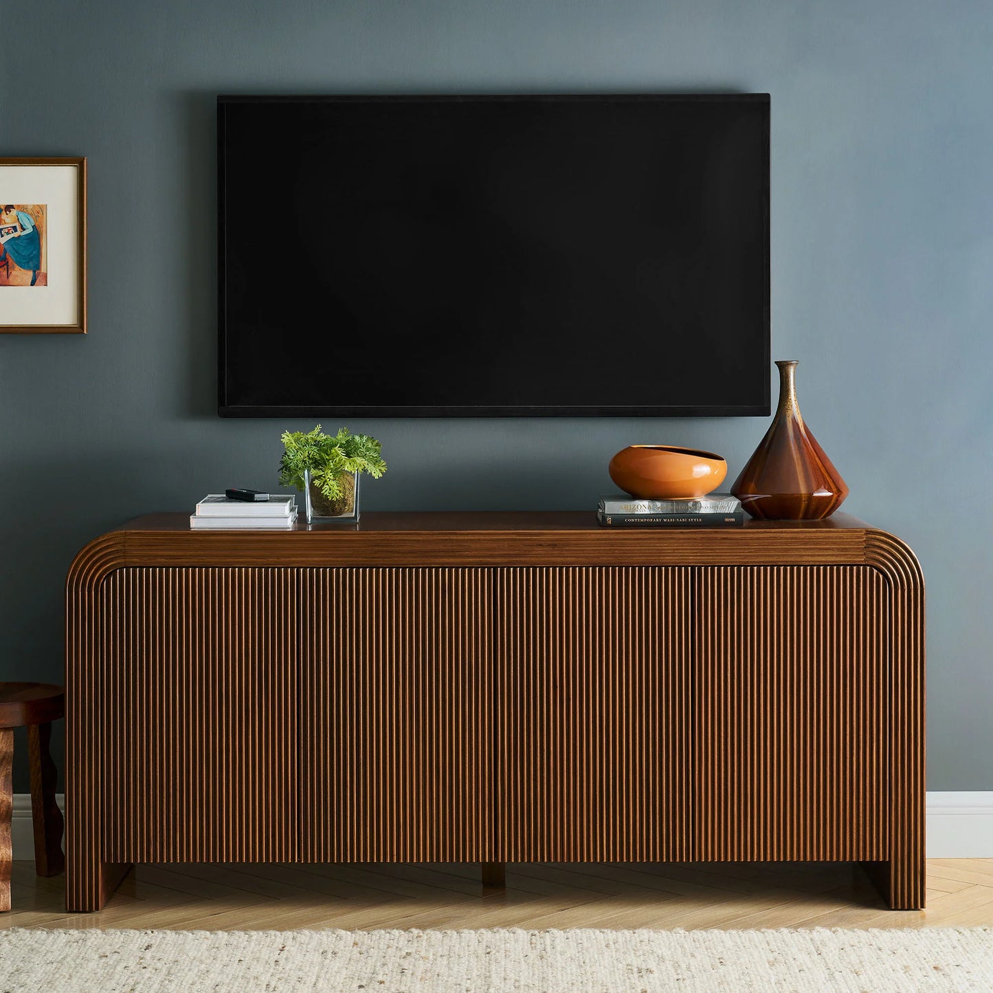 Waterflute 70" Fluted Sideboard Cabinet – Stylish and Functional Storage for Dining Rooms and Living Spaces
