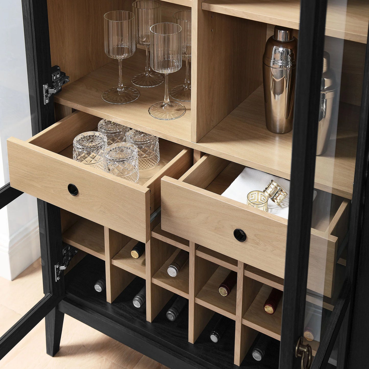 Nolan Arched Bar Cabinet – Stylish Storage Solution for Home Bars and Entertaining Spaces