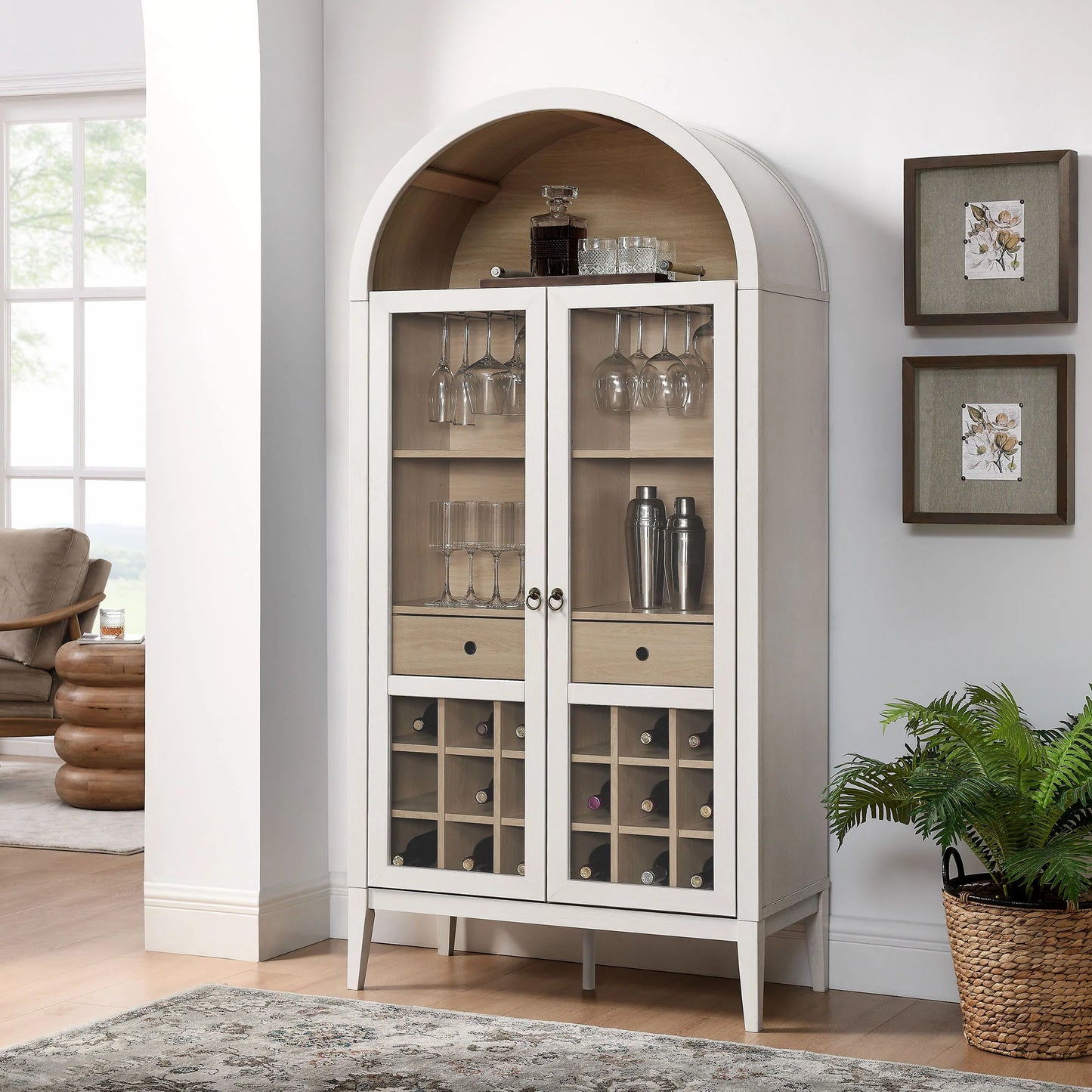 Nolan Arched Bar Cabinet – Stylish Storage Solution for Home Bars and Entertaining Spaces