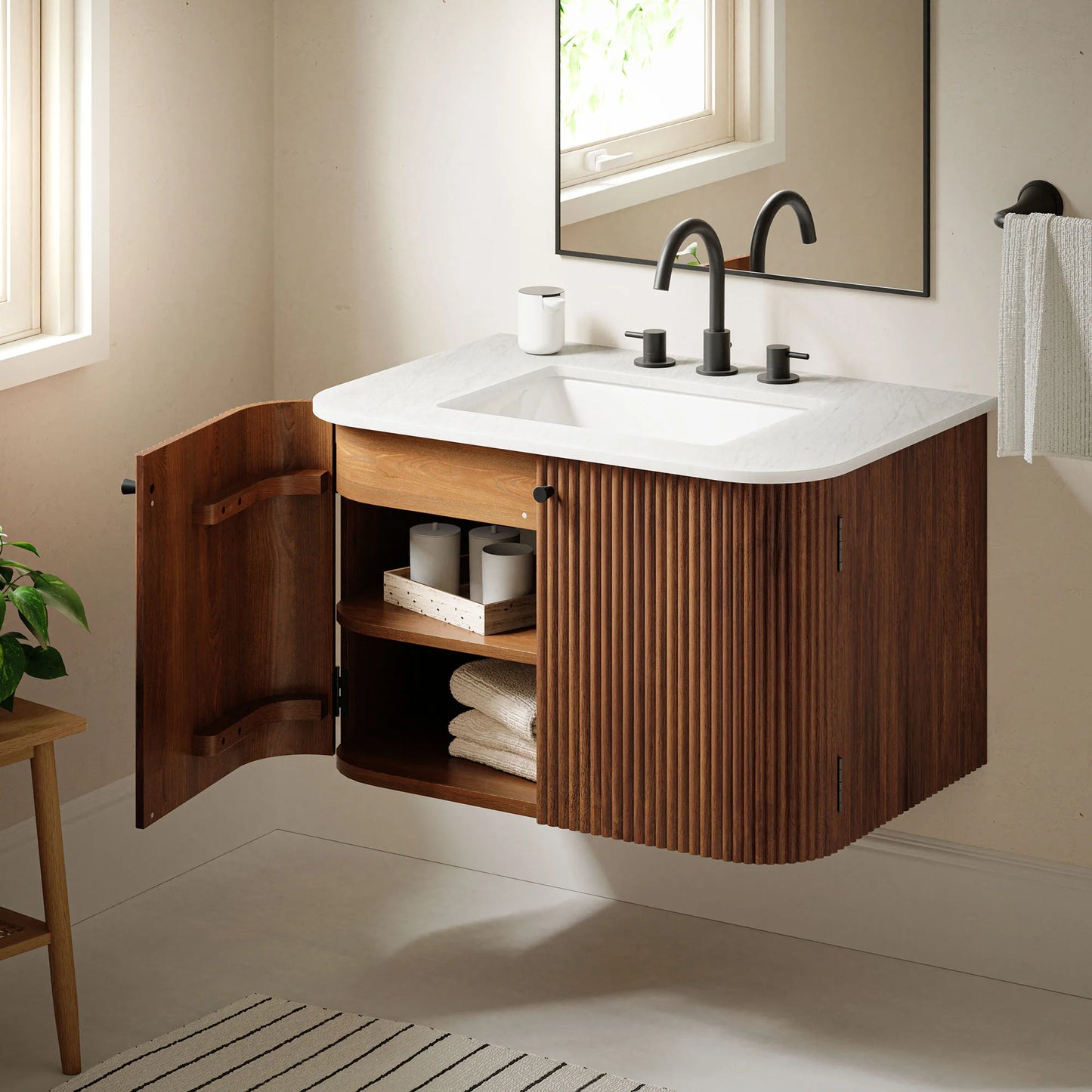 Zia 24" Wall-Mount Bathroom Vanity – Compact Modern Design with Marble Sink