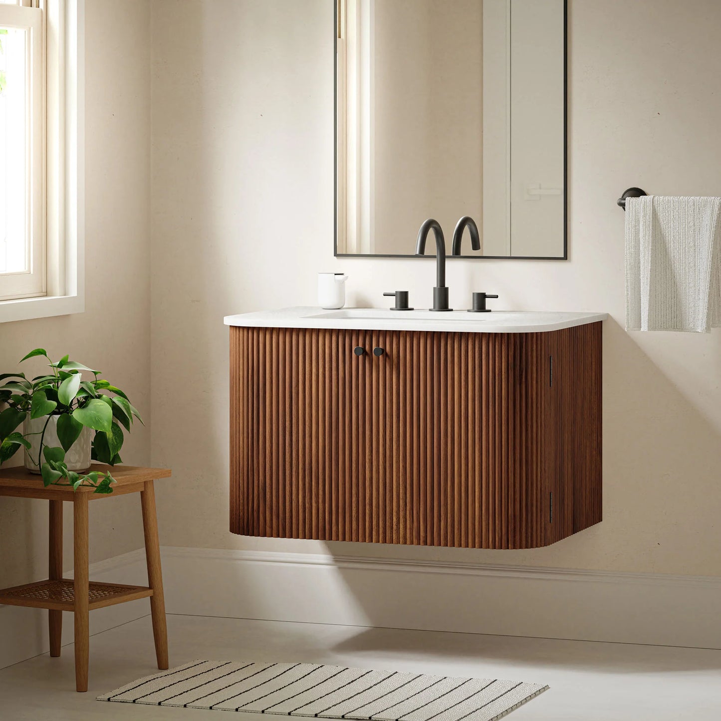 Zia 24" Wall-Mount Bathroom Vanity – Compact Modern Design with Marble Sink
