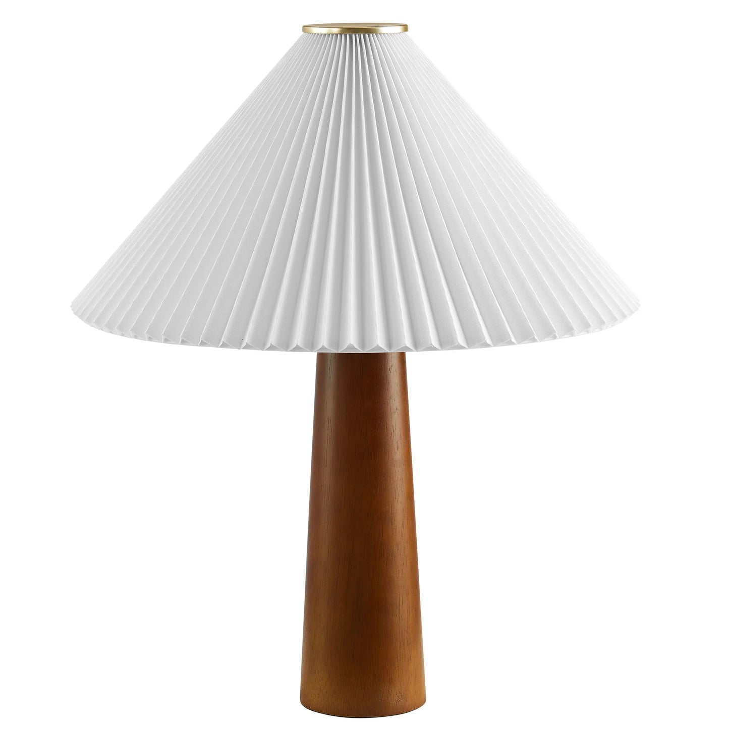 Jessica Walnut Table Lamp β Wooden Base with Pleated Fabric Shade for Warm, Timeless Lighting