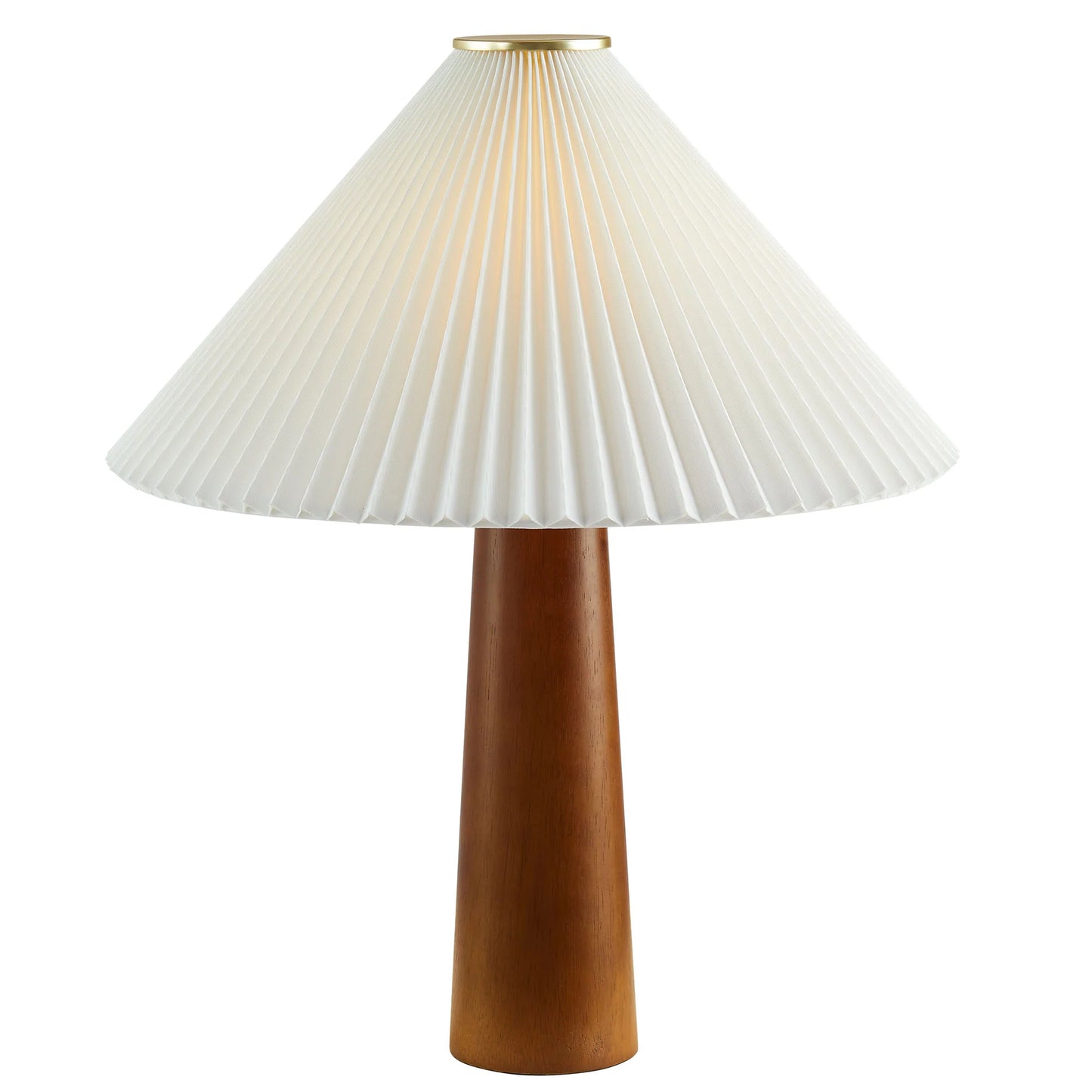 Jessica Walnut Table Lamp – Wooden Base with Pleated Fabric Shade for Warm, Timeless Lighting
