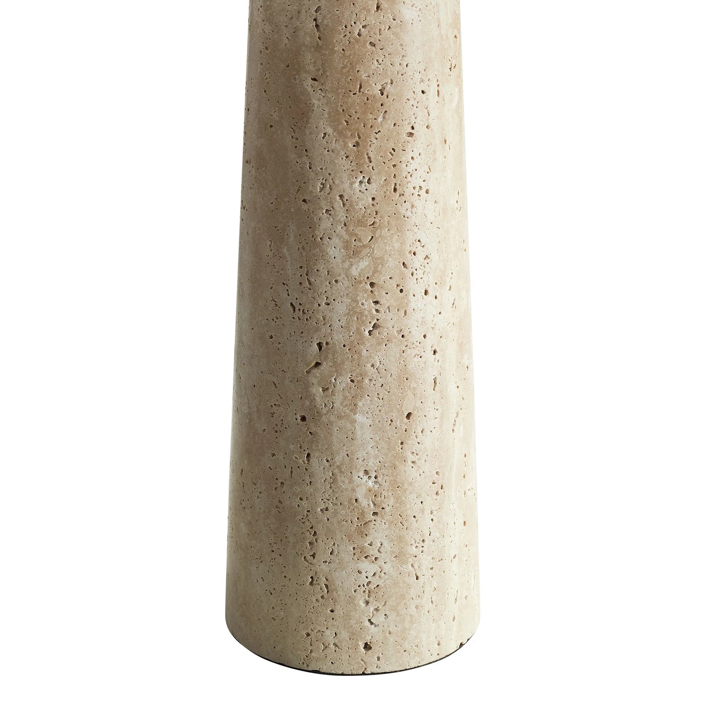 Cove Travertine Table Lamp – Natural Stone Base with Pleated Shade for Soft, Organic Modern Lighting