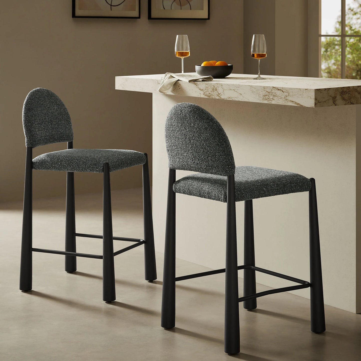 Hayley Upholstered Fabric Counter Stool – Modern Comfort and Style for Kitchen Islands and Counters