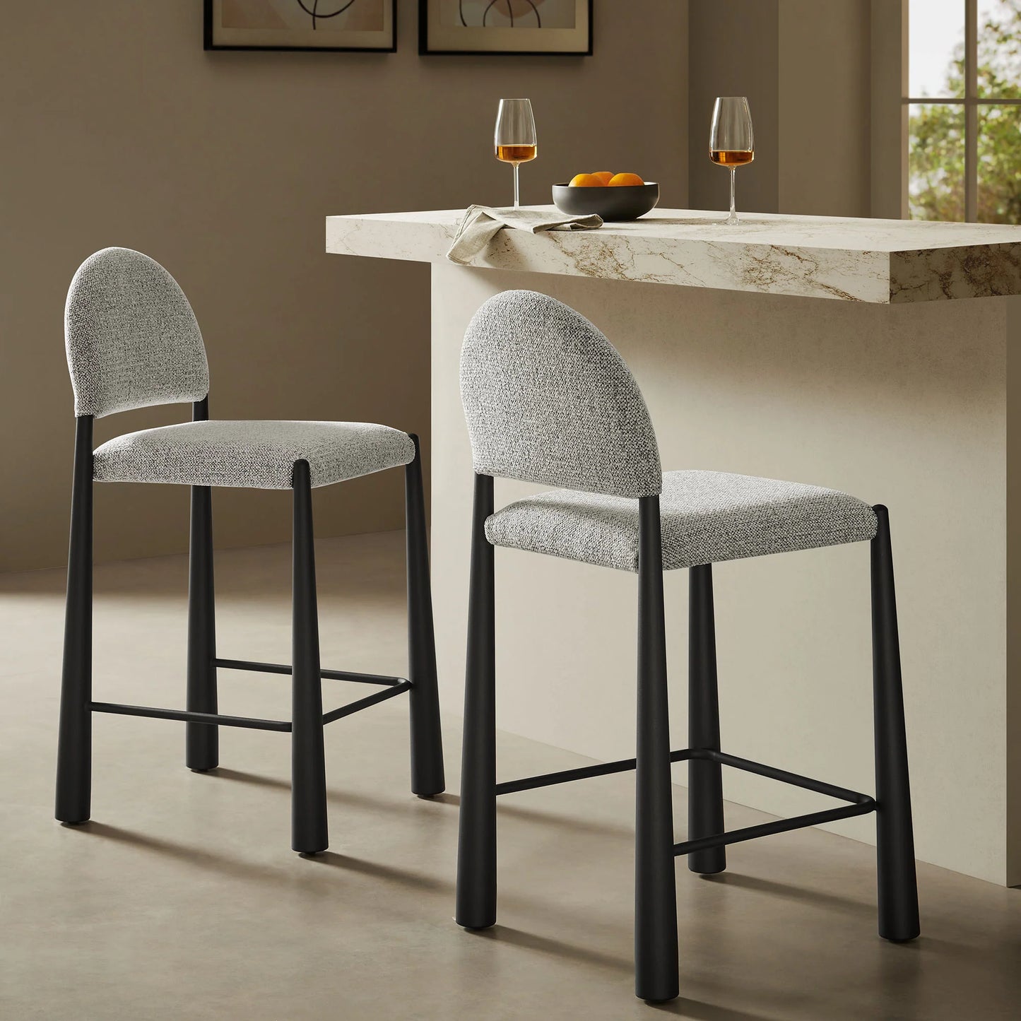 Hayley Upholstered Fabric Counter Stool – Modern Comfort and Style for Kitchen Islands and Counters