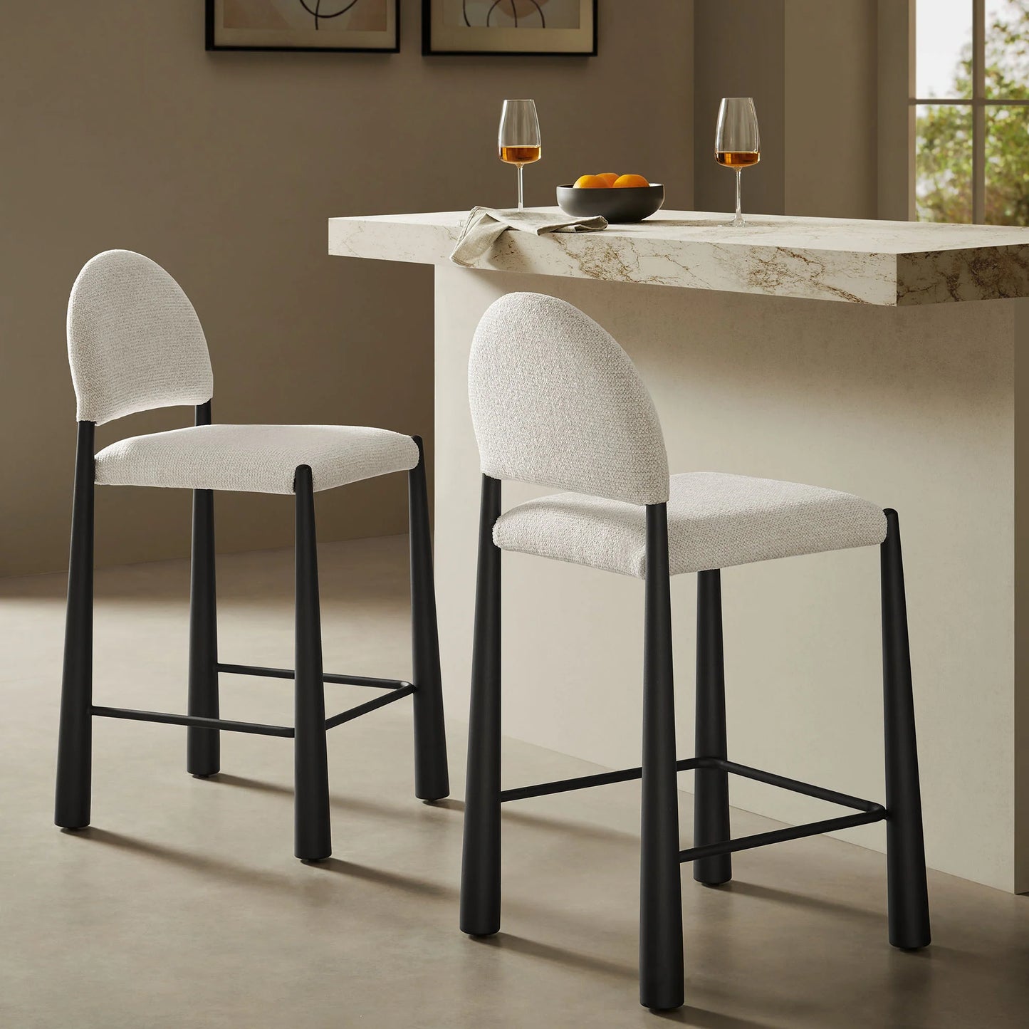 Hayley Upholstered Fabric Counter Stool – Modern Comfort and Style for Kitchen Islands and Counters