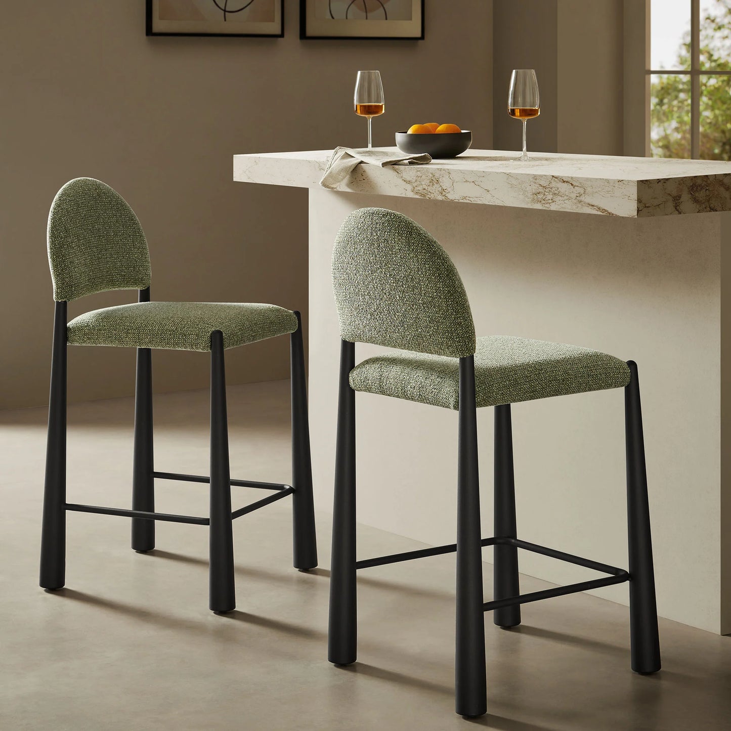 Hayley Upholstered Fabric Counter Stool – Modern Comfort and Style for Kitchen Islands and Counters
