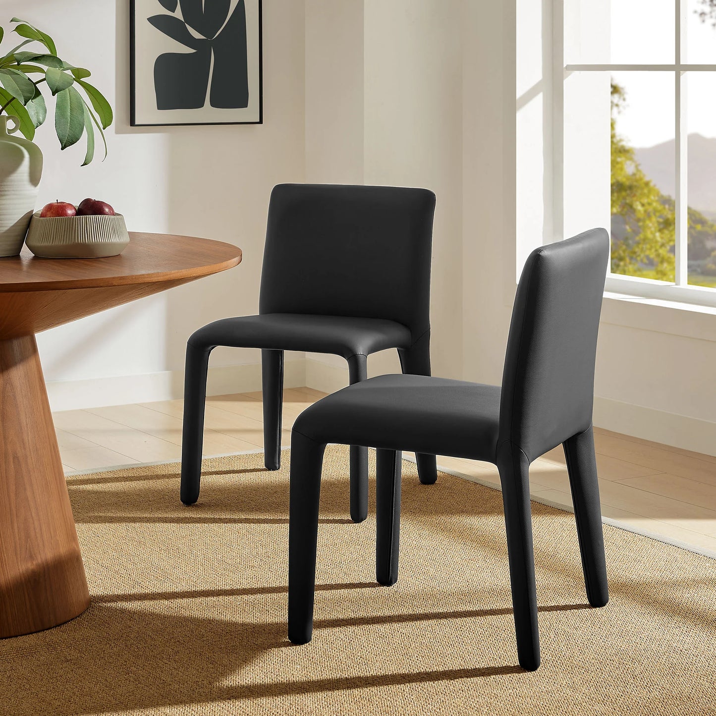 Rhodes Vegan Leather Dining Chair – Sleek and Comfortable Upholstered Seating for Modern Dining Rooms