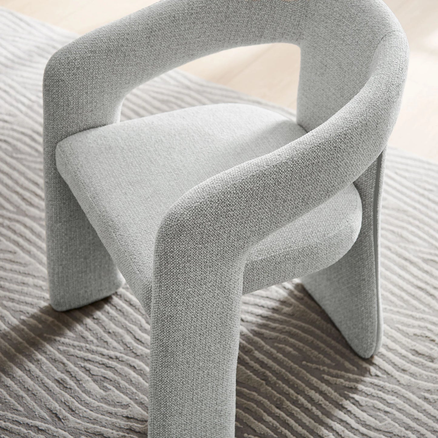 Oslo Barrel Upholstered Dining Chair – Cozy Fabric Accent Seating with Modern Curved Design
