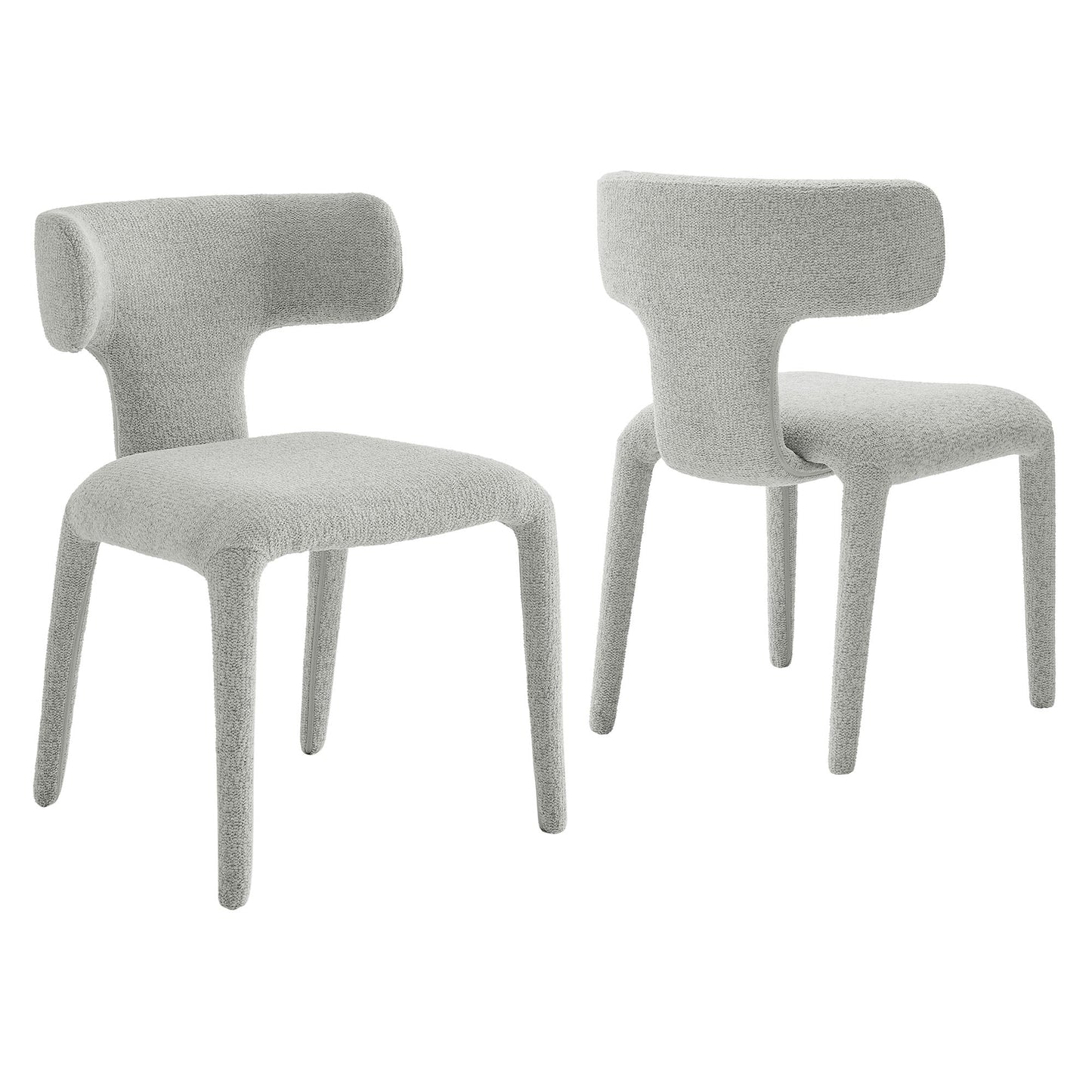 Stellan Curved Back Boucle Dining Chairs – Set of 2 Cozy and Stylish Upholstered Seats for Modern Dining Spaces