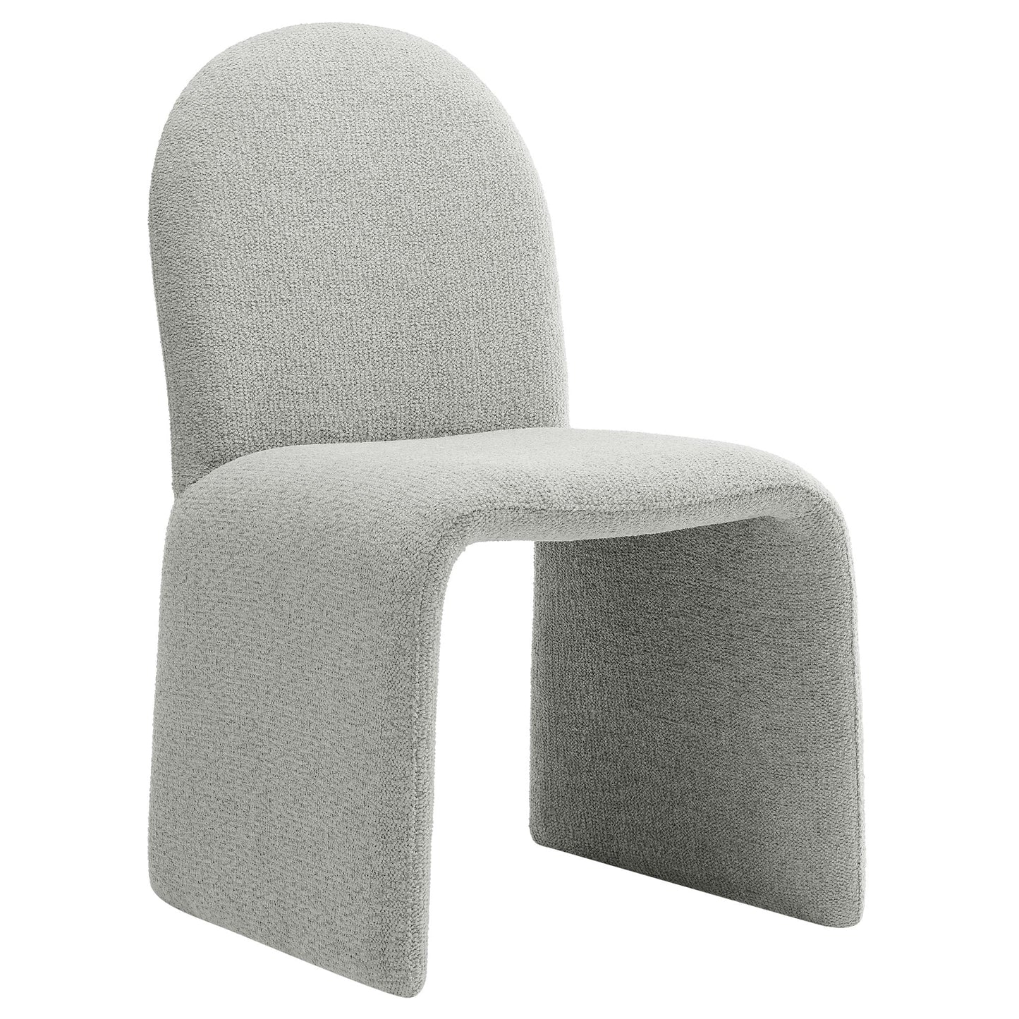 Junia Boucle Upholstered Arch Dining Chair – Soft and Stylish Armless Seating for Modern Dining Rooms