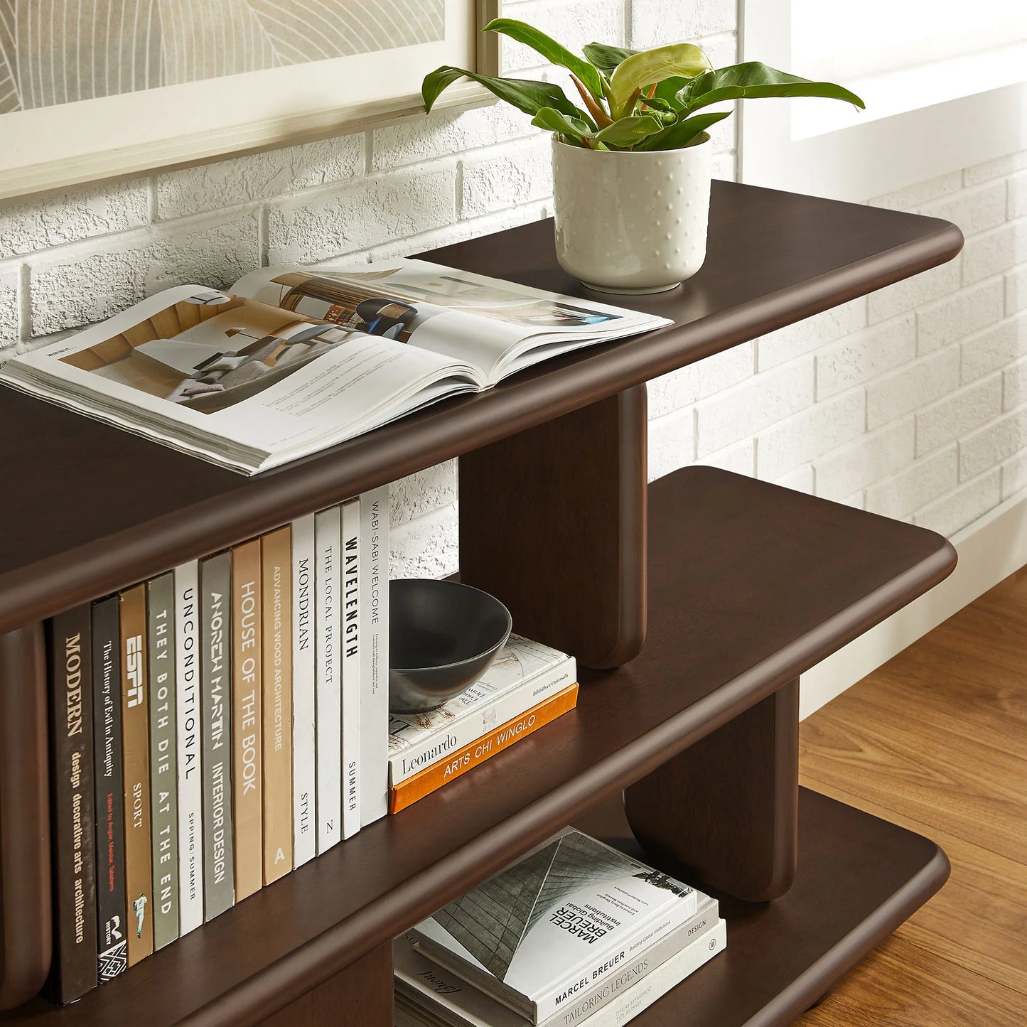 Lyle Sculptural 2-Tier Bookshelf – Modern and Artistic Storage Solution for Living Rooms and Offices