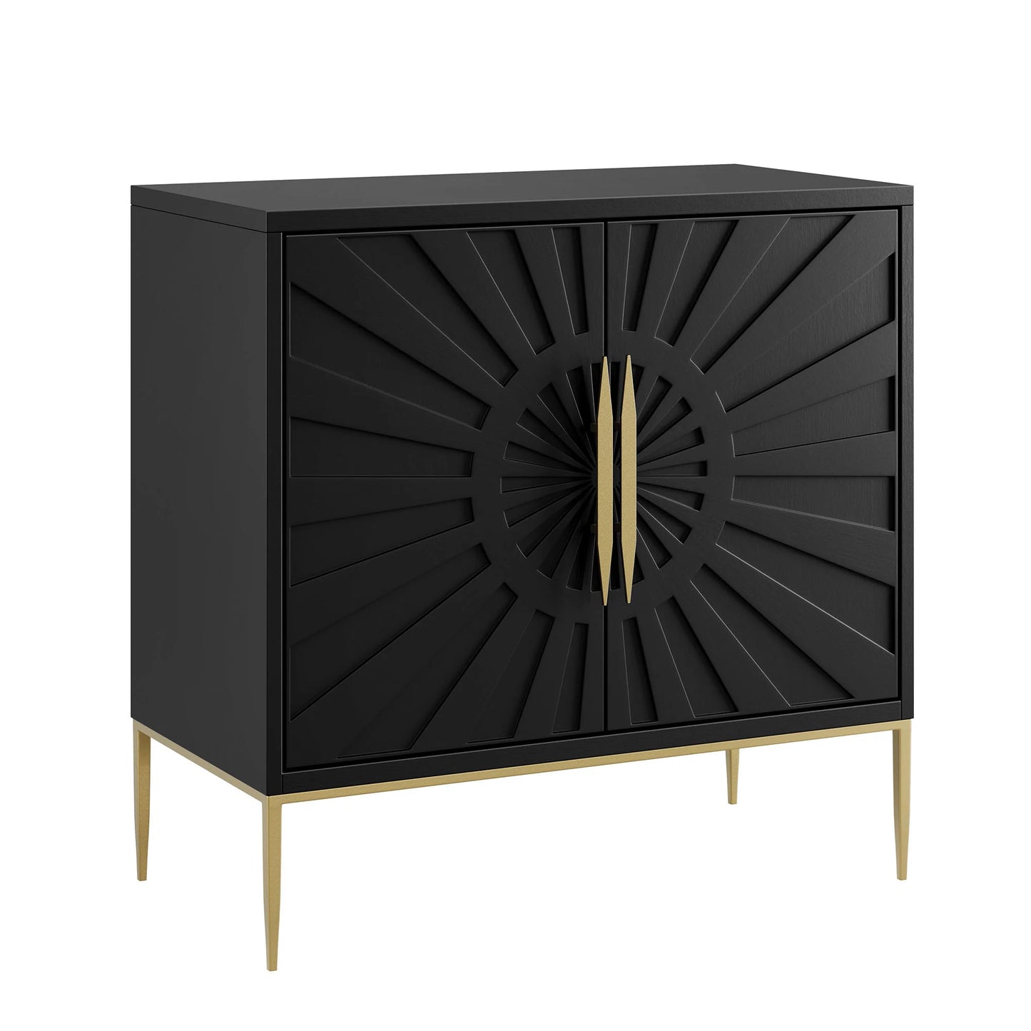 Awaken 35" Black Accent Cabinet – Modern Storage Solution with Sleek Silhouette for Any Room