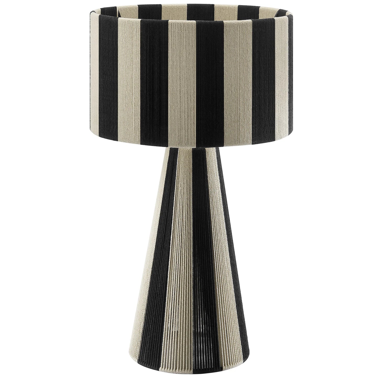Renae Handwoven Striped Cotton Thread Table Lamp – Boho-Inspired Accent Lighting