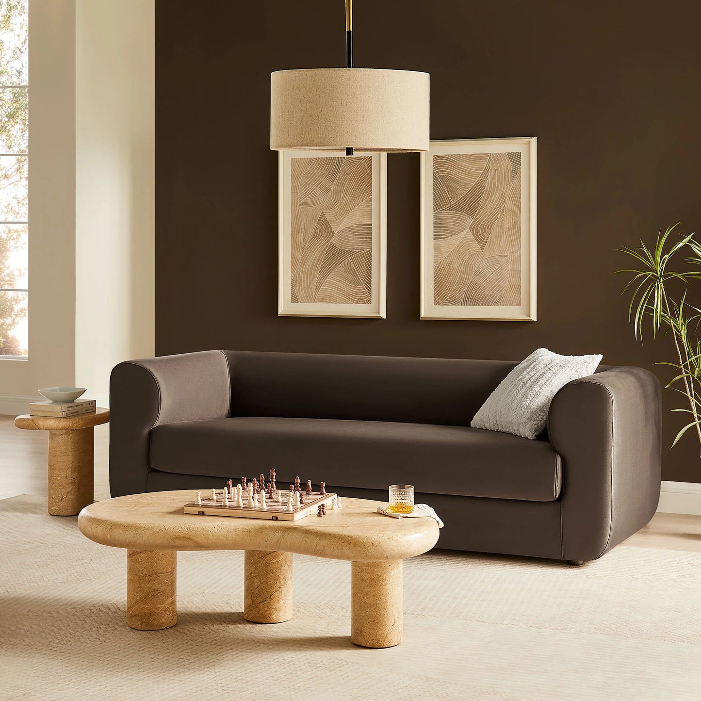 Leif 89" Performance Velvet Upholstered Sofa – Elegant and Durable Seating for Contemporary Living Rooms