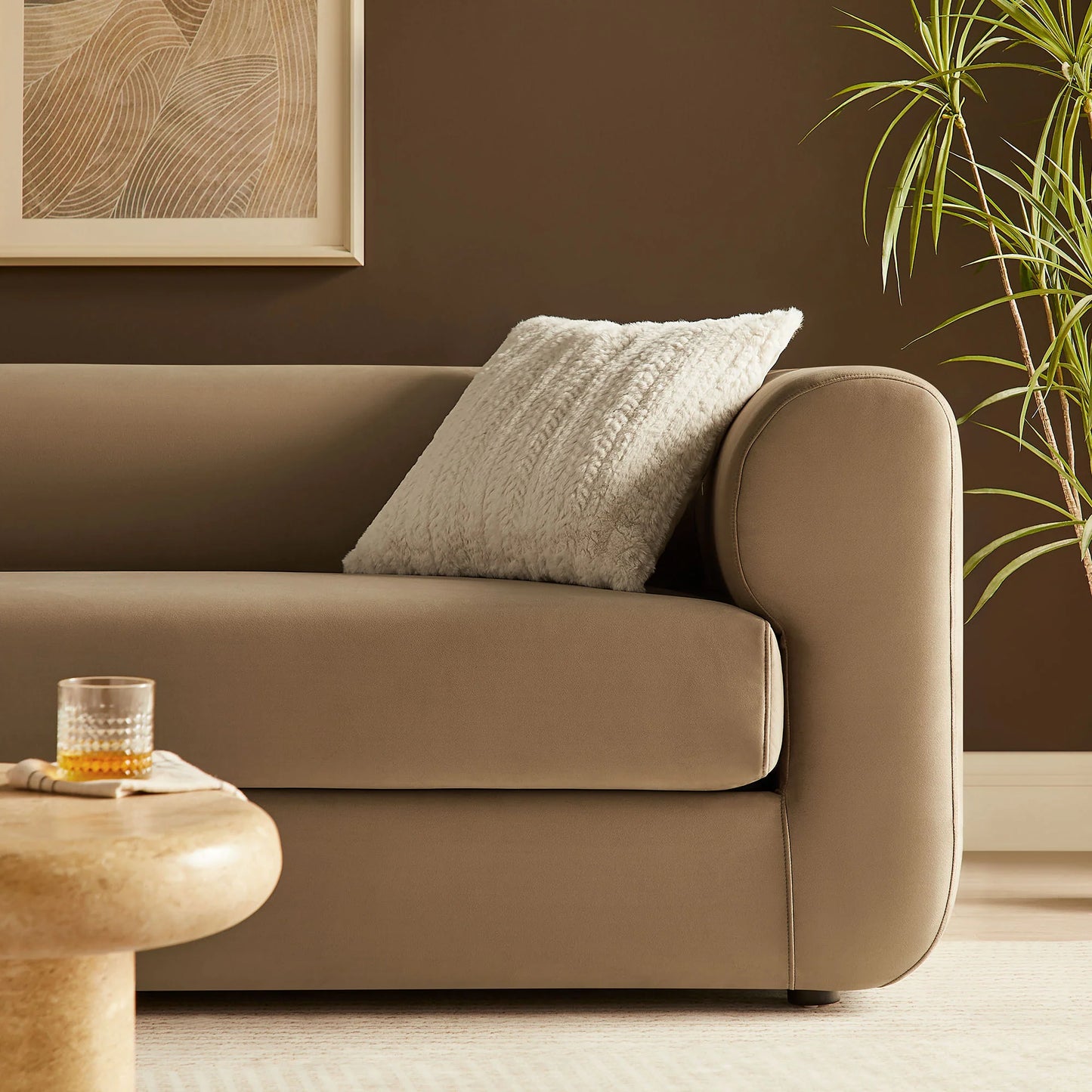 Leif 89" Performance Velvet Upholstered Sofa – Elegant and Durable Seating for Contemporary Living Rooms
