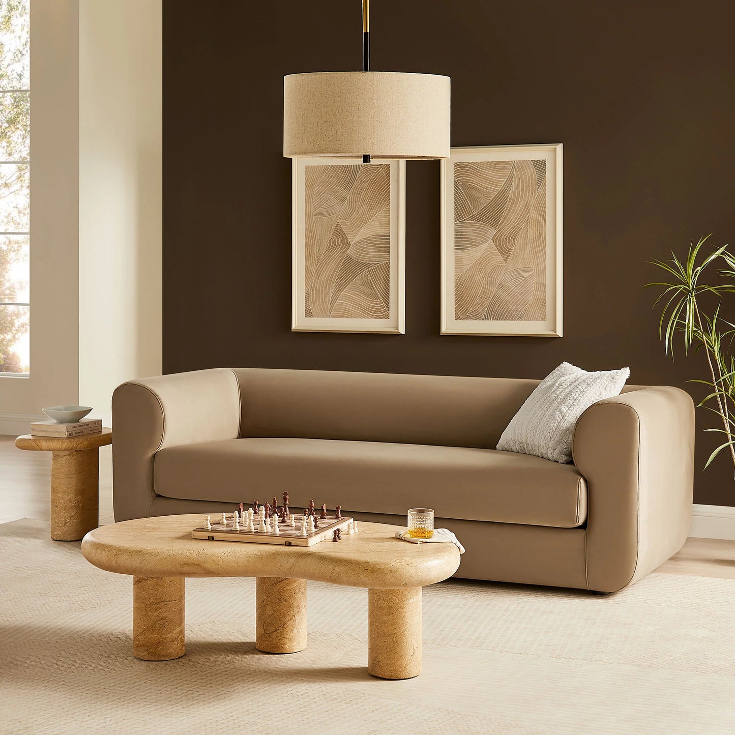 Leif 89" Performance Velvet Upholstered Sofa – Elegant and Durable Seating for Contemporary Living Rooms