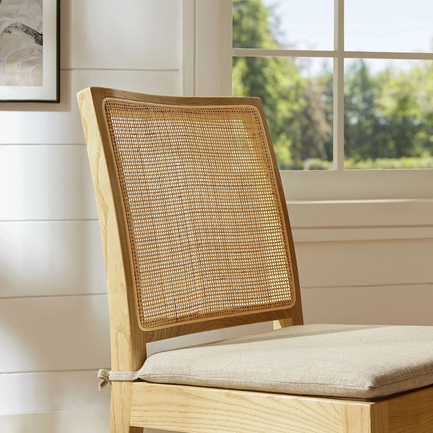 Ovard Wood and Rattan Dining Chair – Natural Textured Seating for Modern Boho or Coastal Dining Spaces