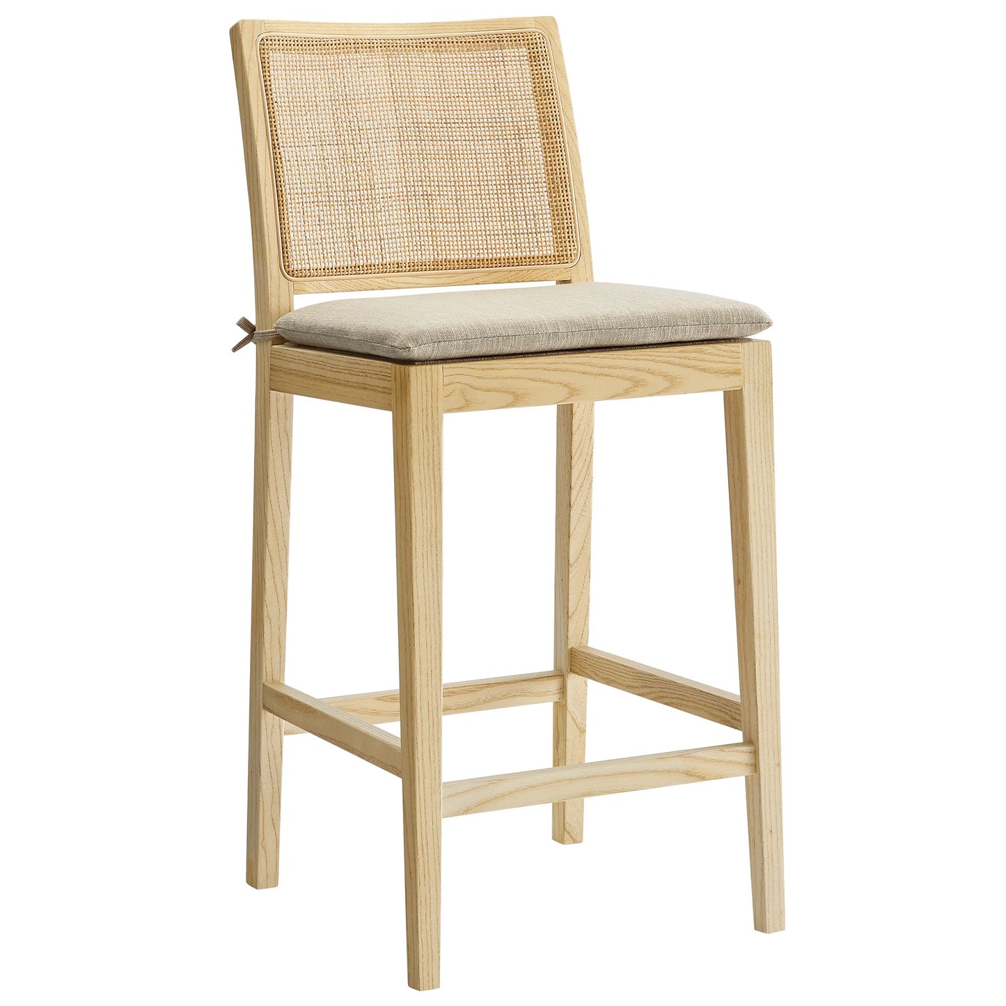 Ovard Wood and Rattan Counter Stool in Natural – Stylish and Comfortable Seating for Kitchen Counters and Home Bars