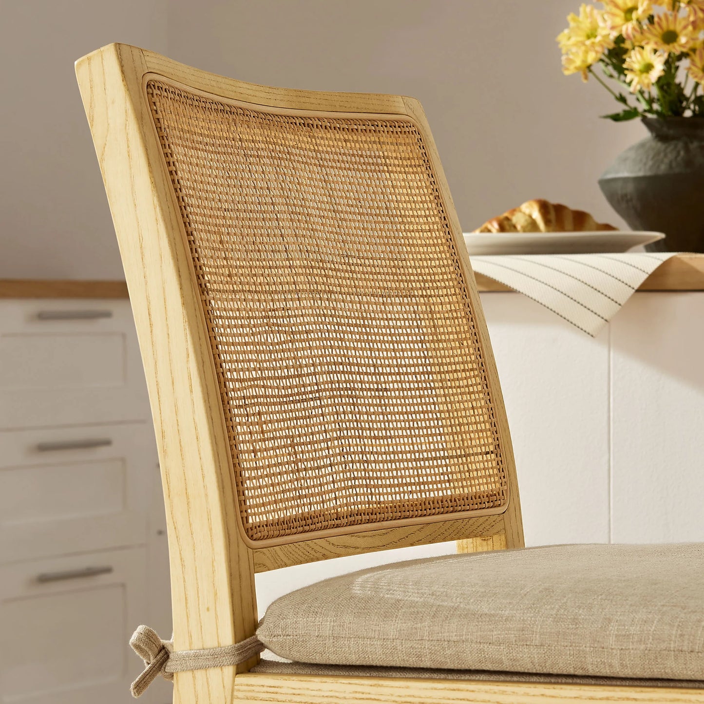 Ovard Wood and Rattan Counter Stool in Natural – Stylish and Comfortable Seating for Kitchen Counters and Home Bars