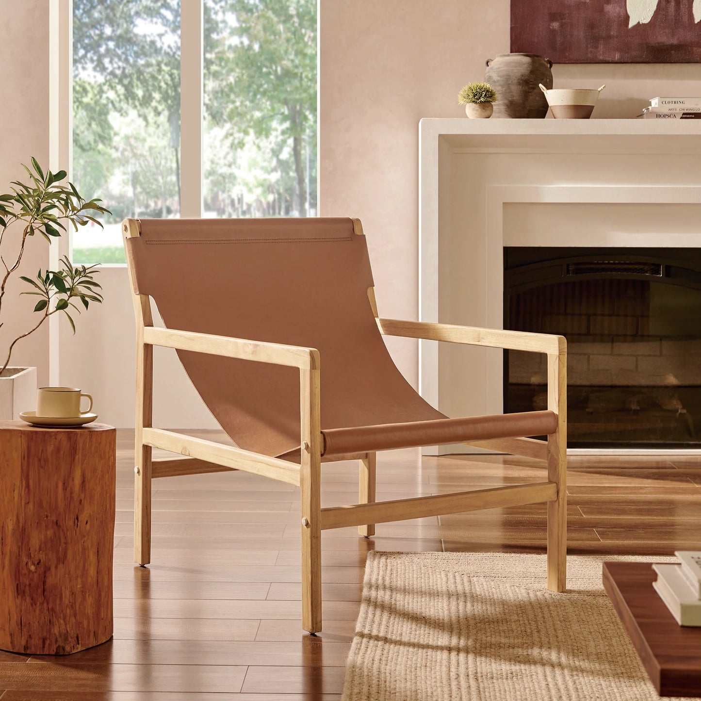 Sonora Sling Chair in Genuine Leather – Stylish & Comfortable Accent Chair