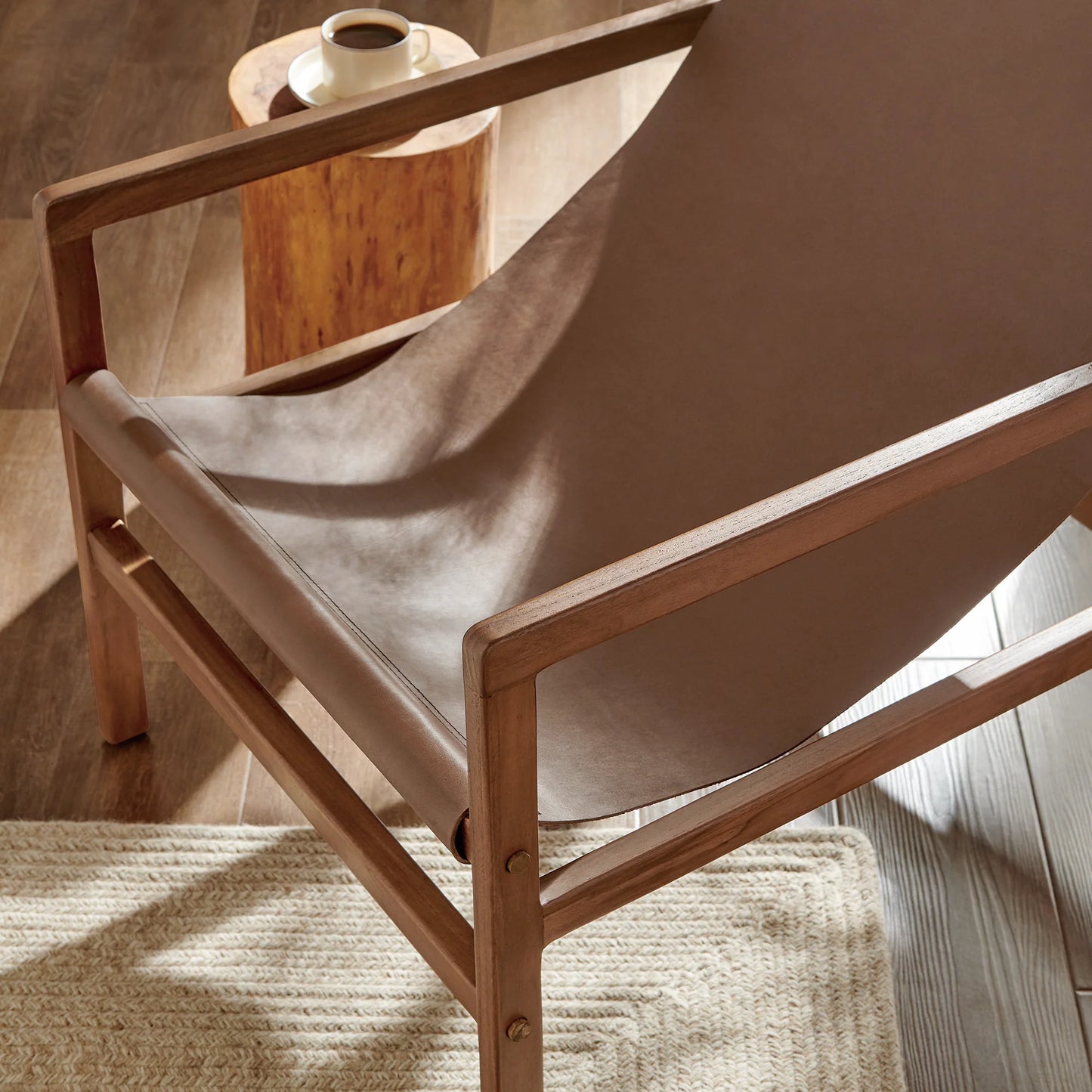 Sonora Sling Chair in Genuine Leather – Stylish & Comfortable Accent Chair