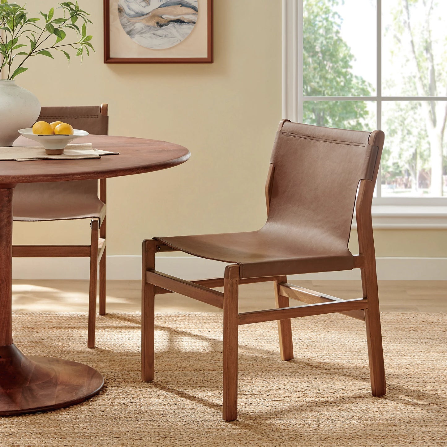 Sonora Leather Dining Side Chair – Modern Elegance & Comfort