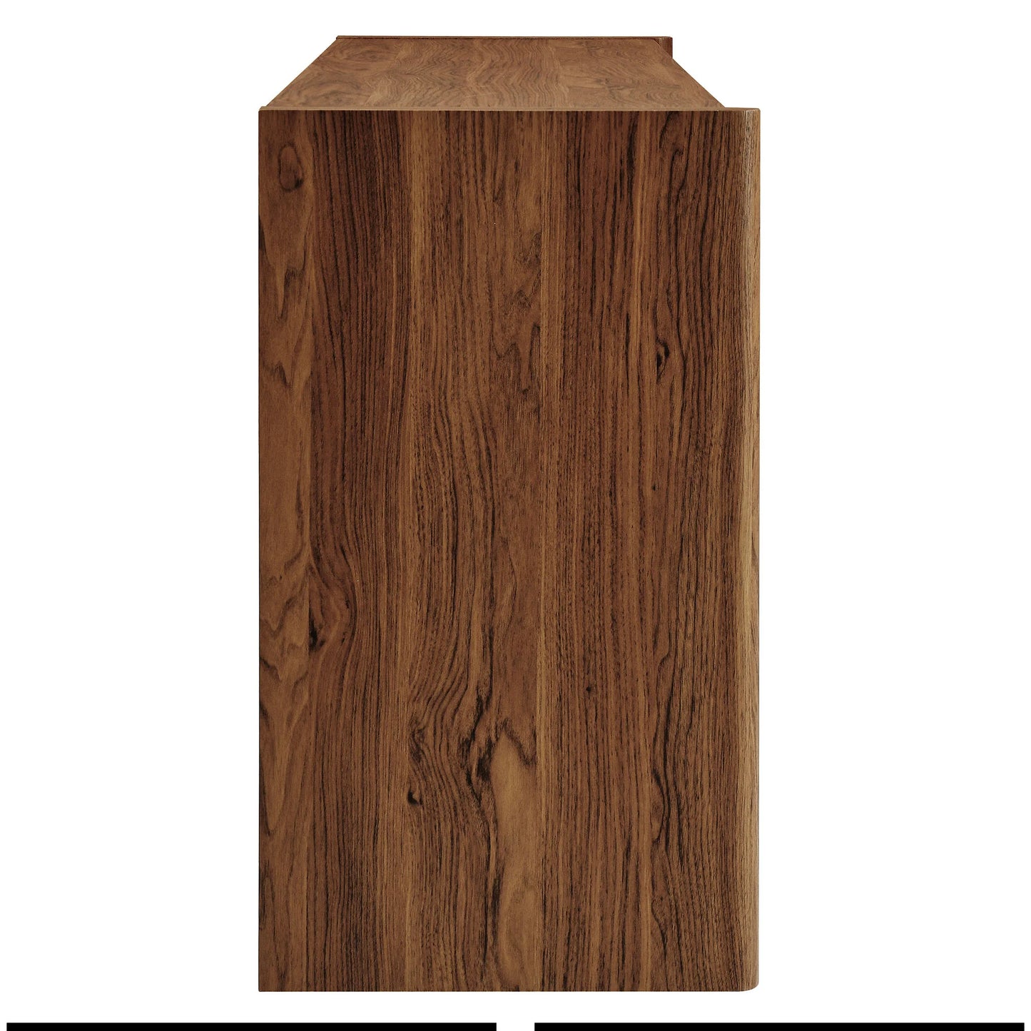 Emric Wave 66" 4-Door Sideboard in Walnut – Modern Curved Storage Cabinet