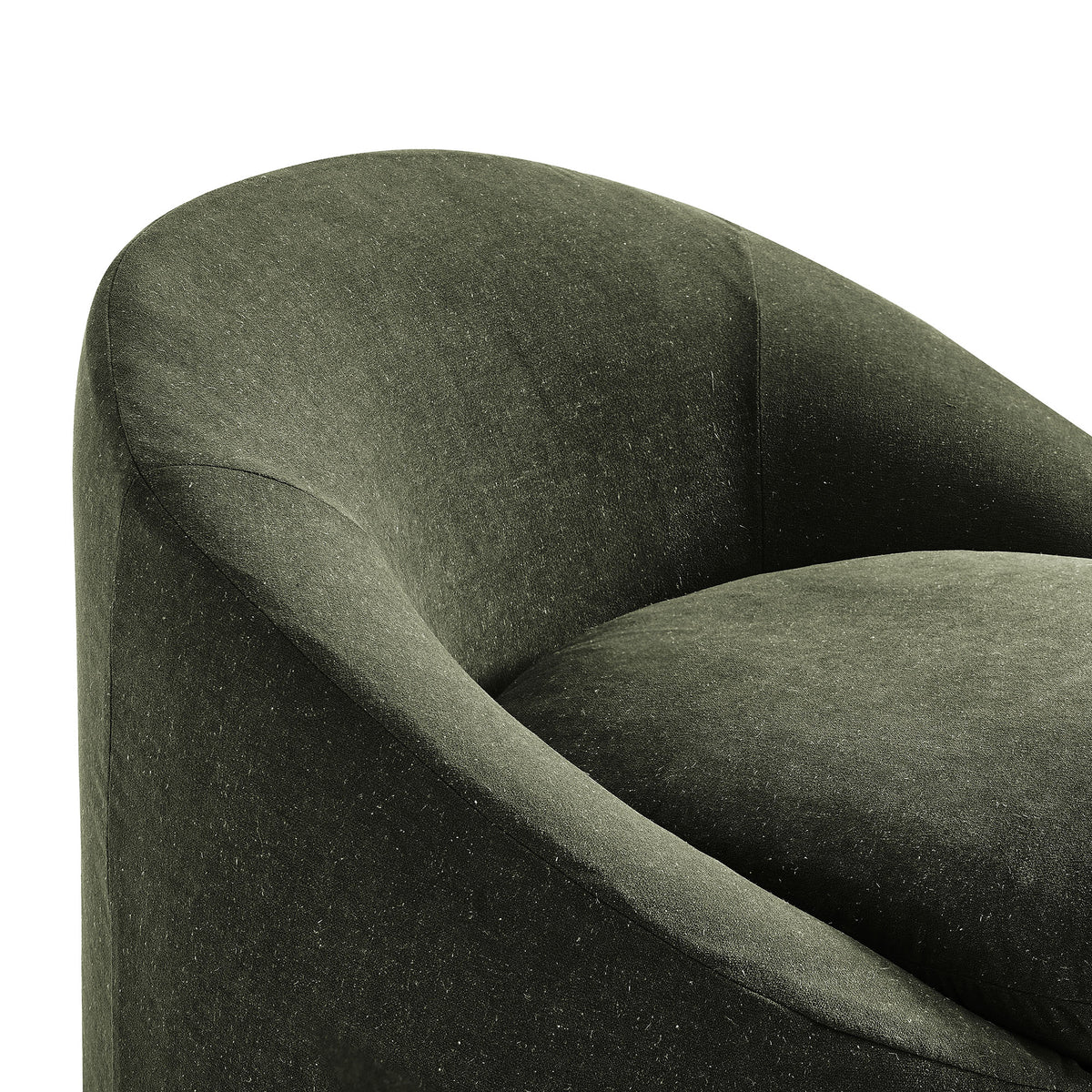 Sadie Slipcovered LinenβBlend Round Accent Chair