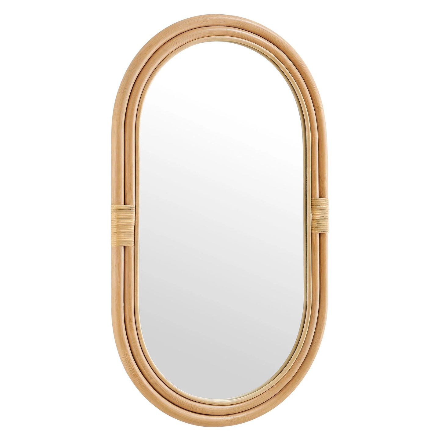 Corsica Oval Rattan Wall Mirror in Natural – Handwoven Boho Decorative Mirror