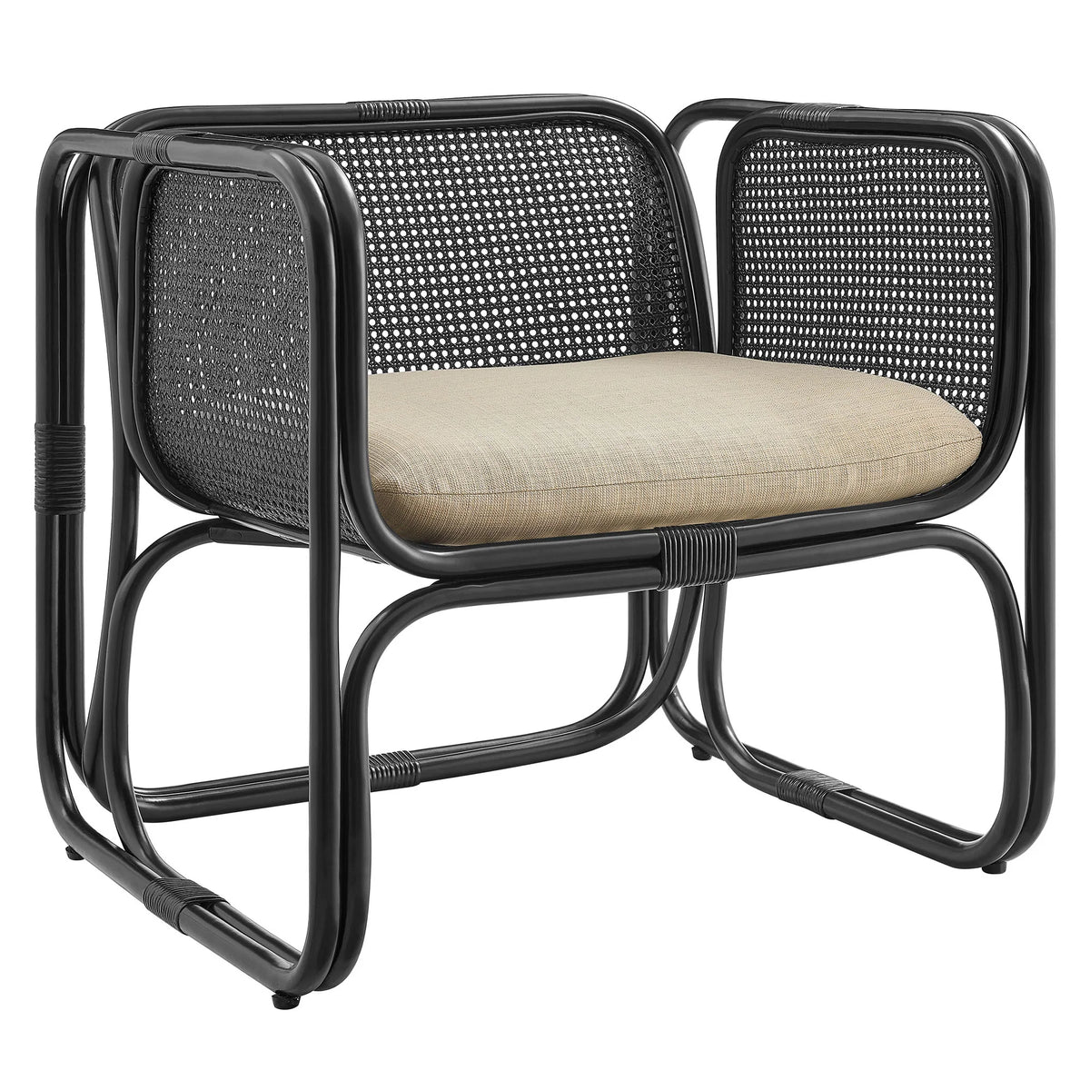 Ellis Natural Rattan Accent Armchair