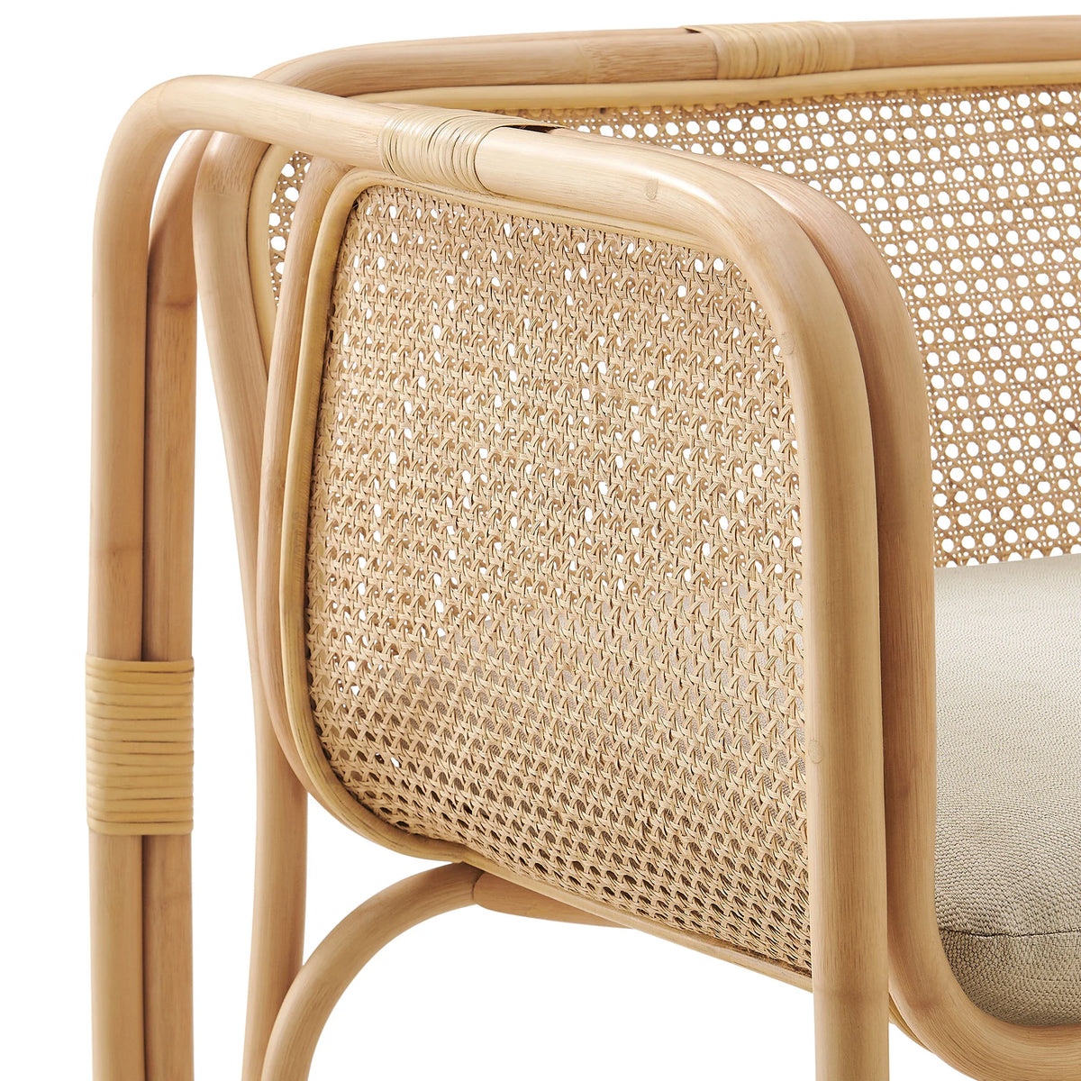 Ellis Natural Rattan Accent Armchair