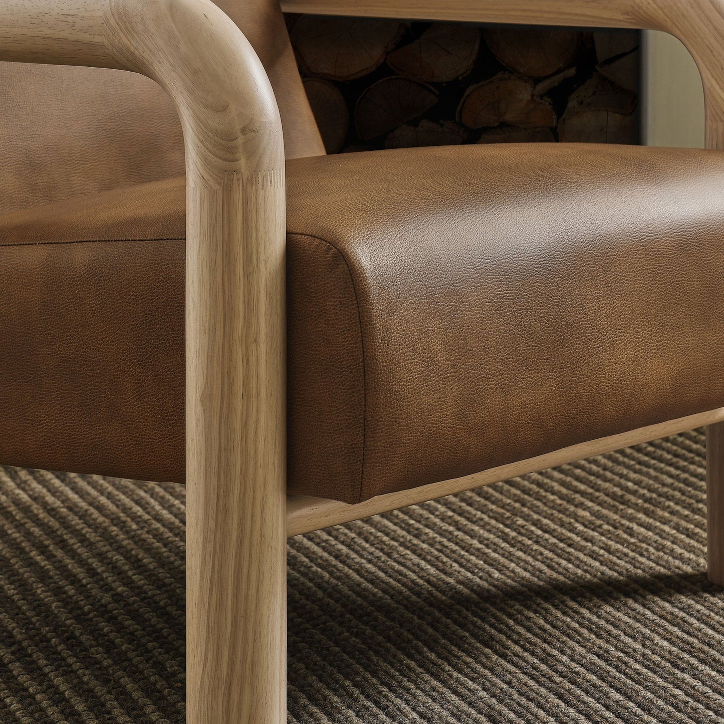 Sereno Vegan Leather Accent Chair – Modern Lounge Seating with Sleek Design