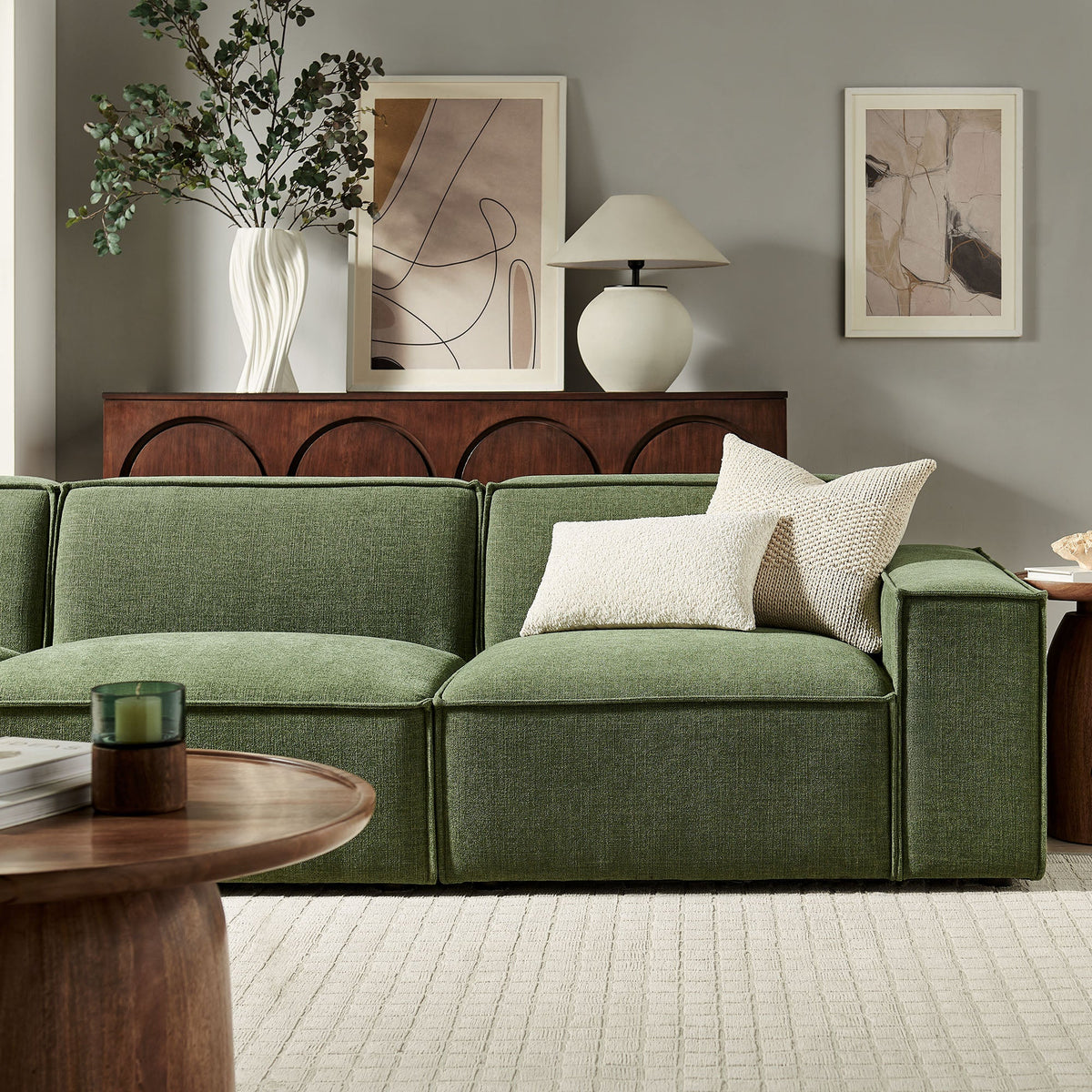 Restore 3-Piece Performance Fabric Upholstered Modular Sofa Set