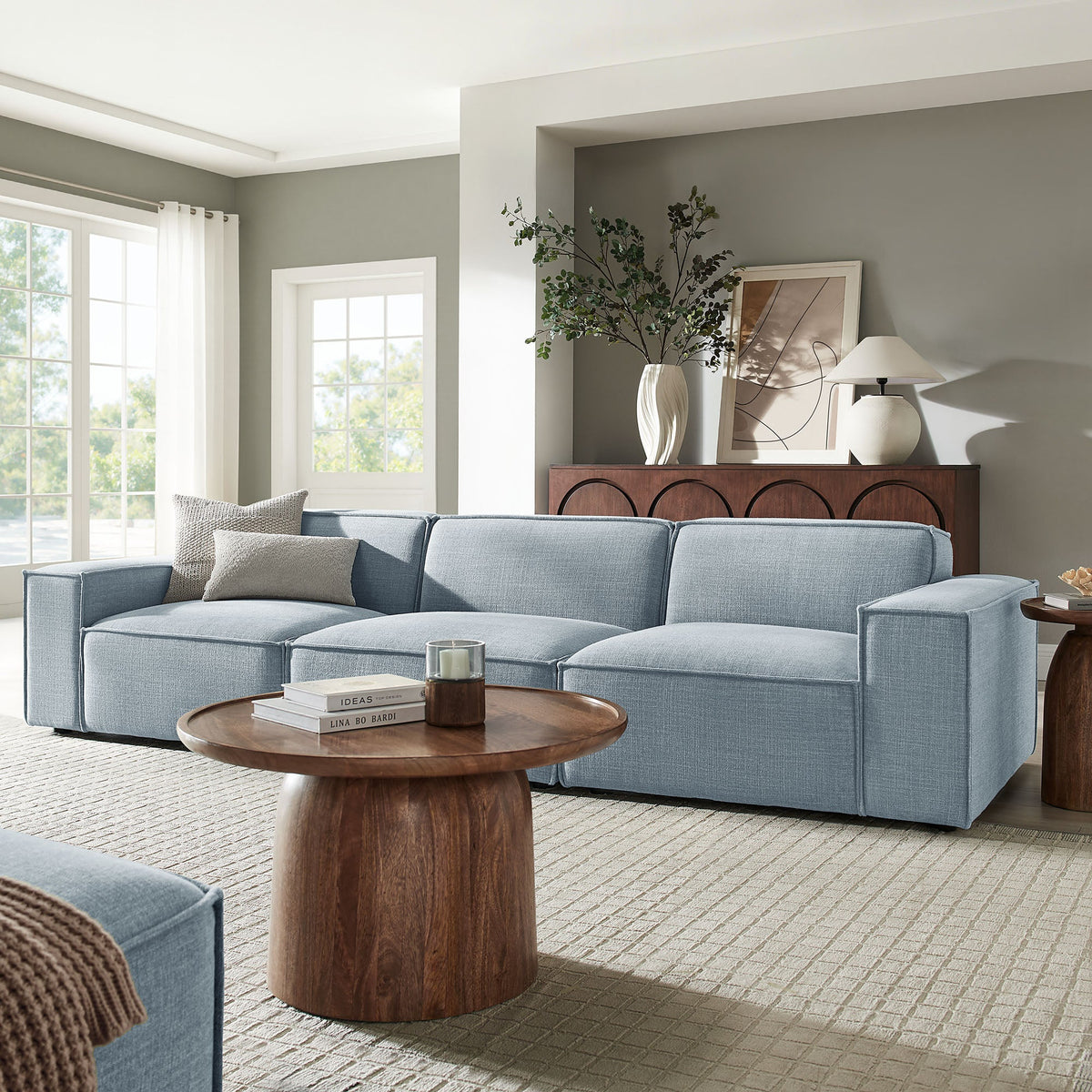 Restore 3-Piece Performance Fabric Upholstered Modular Sofa Set