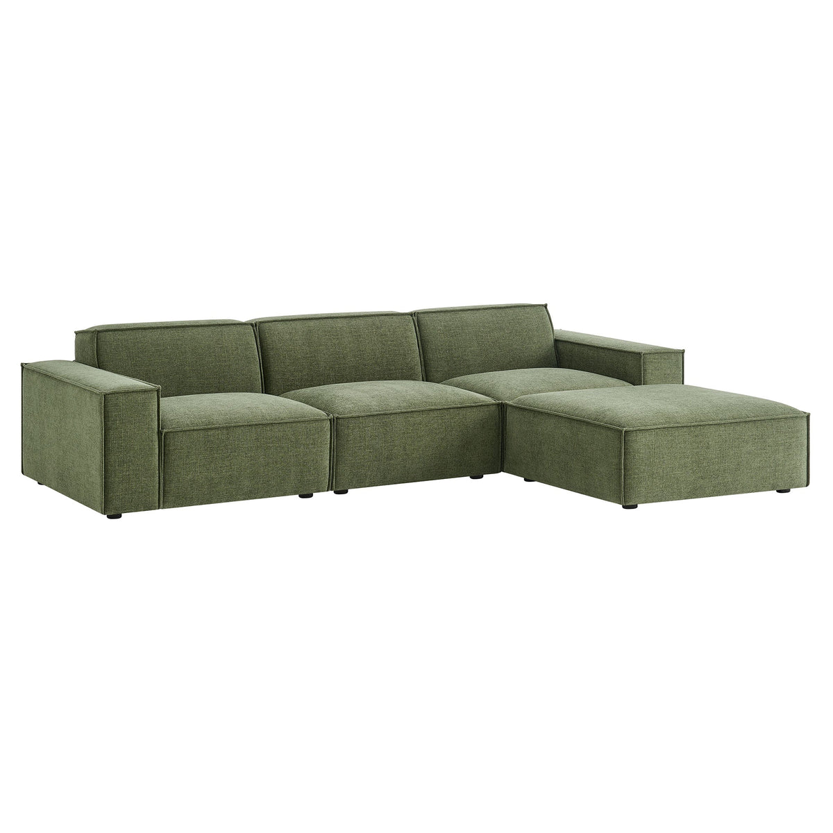 Restore 4-Piece Performance Fabric Upholstered Modular Sofa Set with Ottoman