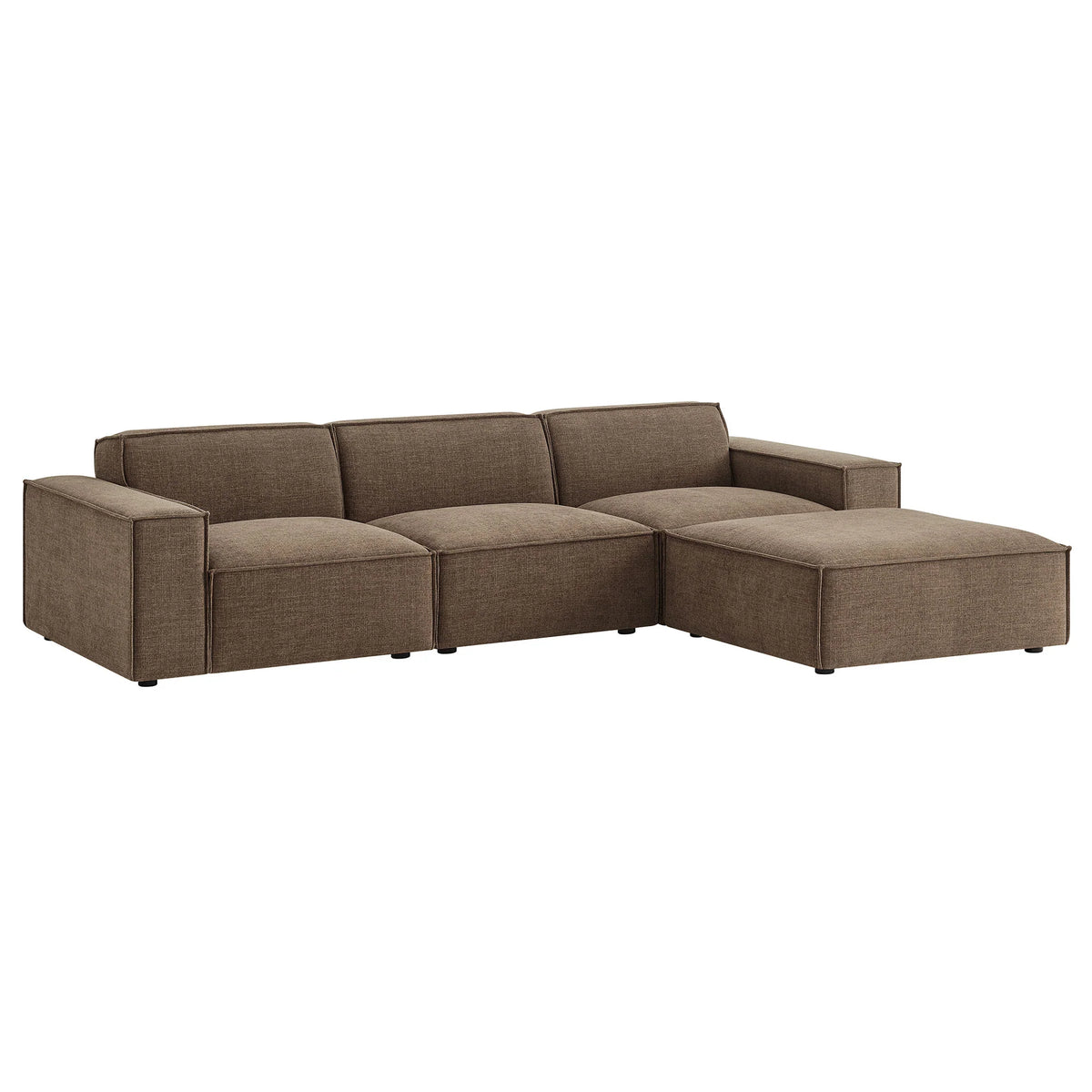 Restore 4-Piece Performance Fabric Upholstered Modular Sofa Set with Ottoman