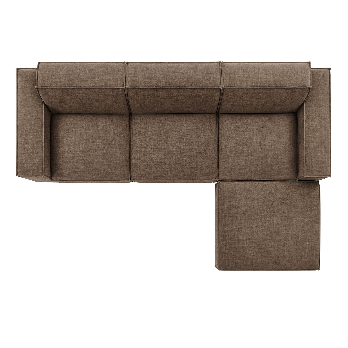 Restore 4-Piece Performance Fabric Upholstered Modular Sofa Set with Ottoman