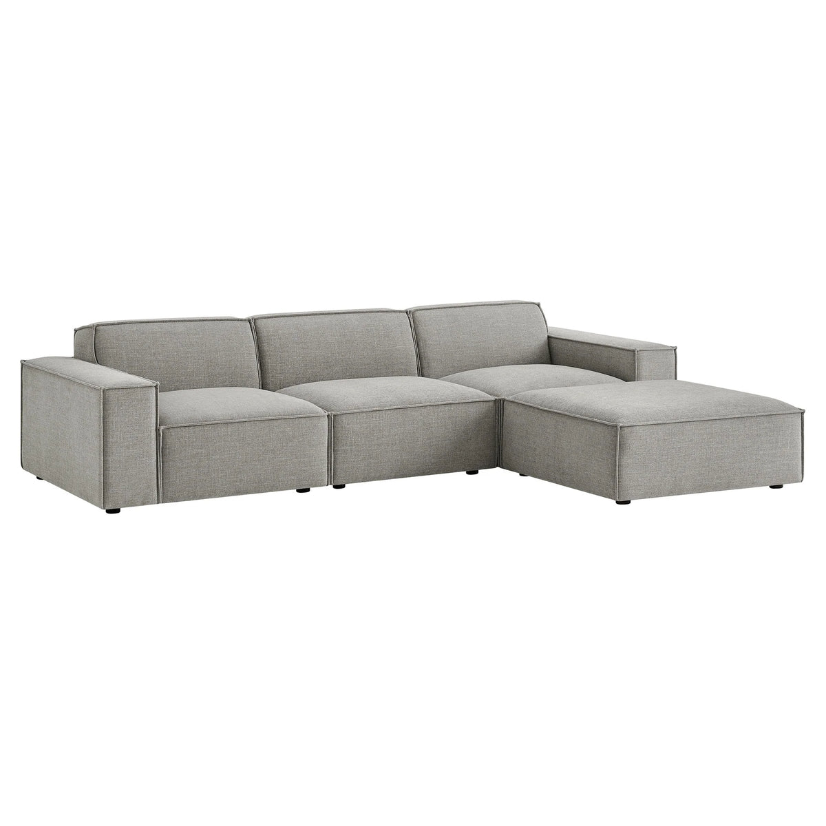 Restore 4-Piece Performance Fabric Upholstered Modular Sofa Set with Ottoman
