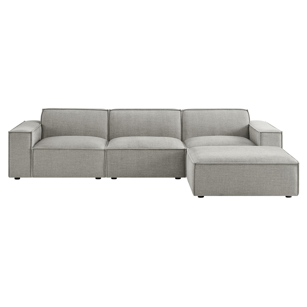 Restore 4-Piece Performance Fabric Upholstered Modular Sofa Set with Ottoman