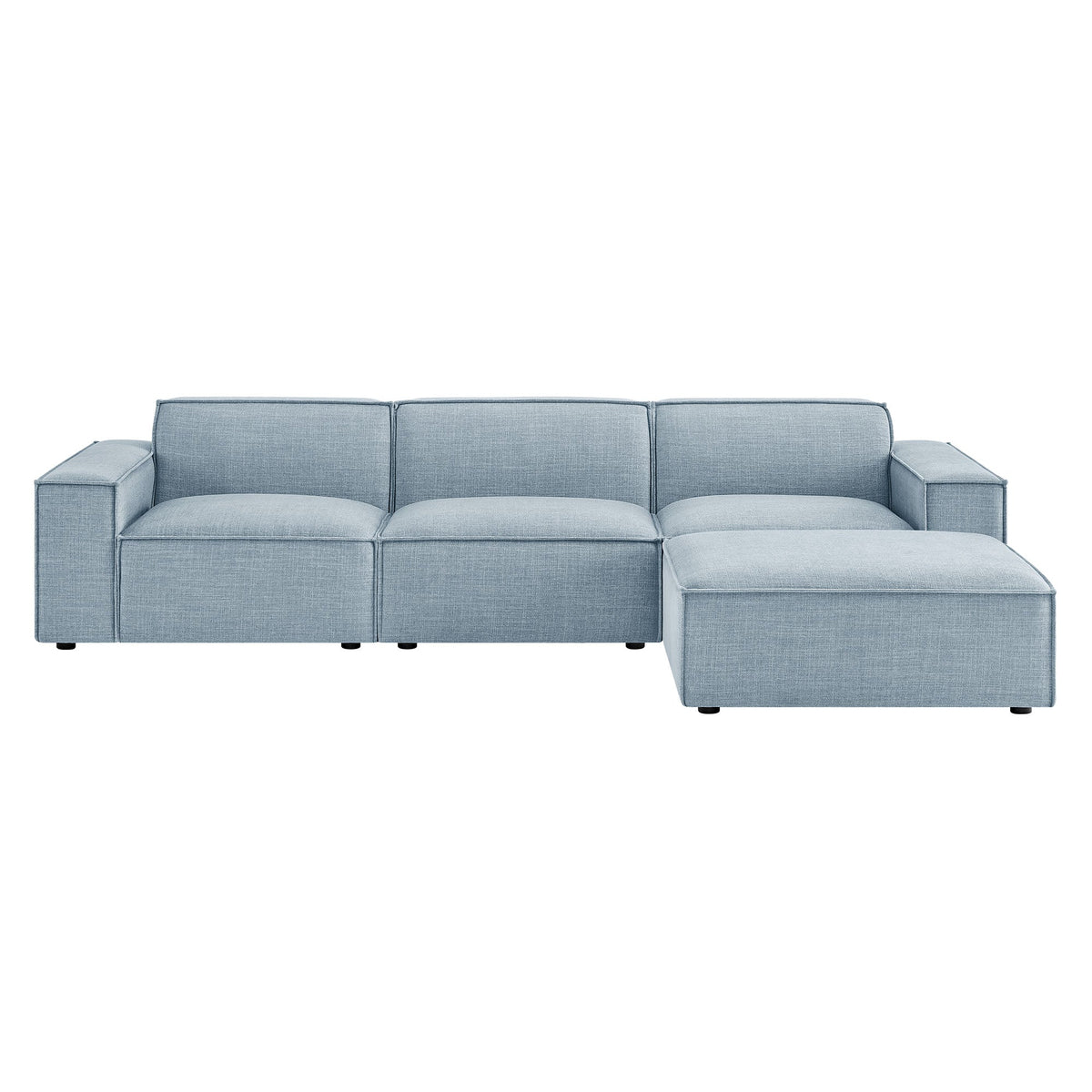 Restore 4-Piece Performance Fabric Upholstered Modular Sofa Set with Ottoman