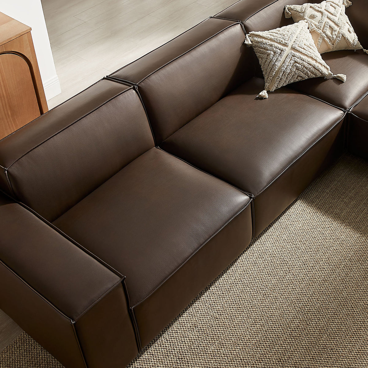 Restore 5-Piece Vegan Leather Modular L-Shaped Sofa