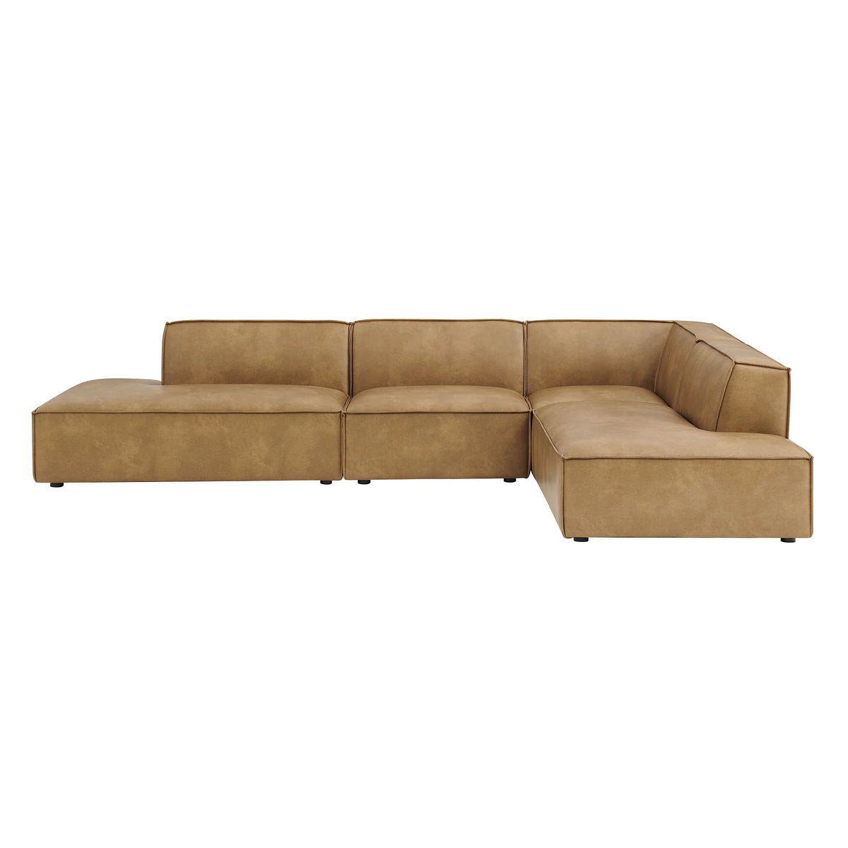 Restore 4-Piece Vegan Leather Modular L-Shaped Armless Sectional Sofa