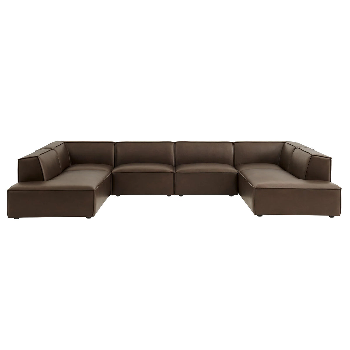 Restore 6-Piece Vegan Leather U-Shaped Armless Sectional Sofa