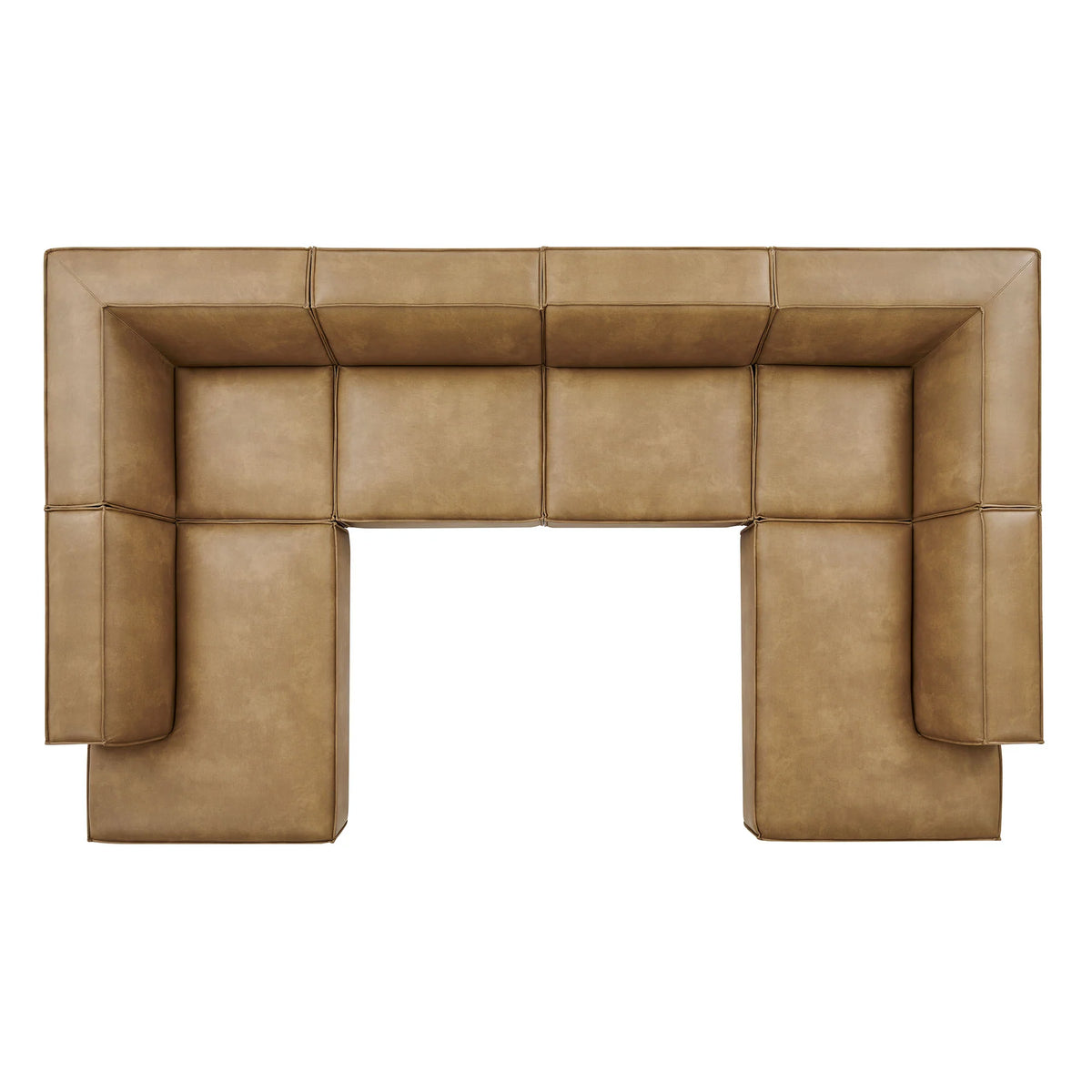 Restore 6-Piece Vegan Leather U-Shaped Armless Sectional Sofa