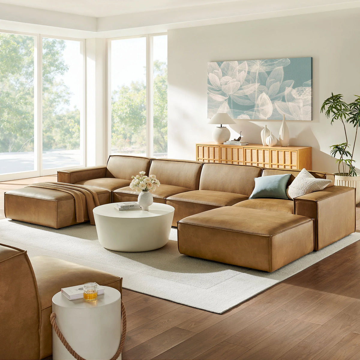 Restore 6-Piece Vegan Leather Modular Sectional Sofa