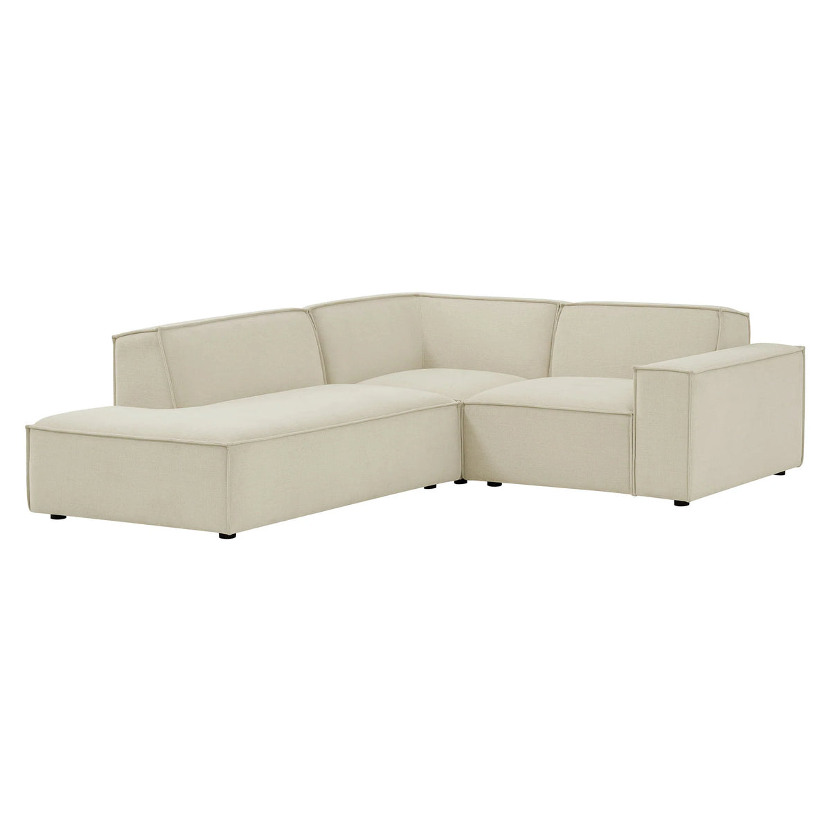 Restore 3-Piece Performance Fabric Upholstered Modular L-Shaped Sectional Sofa