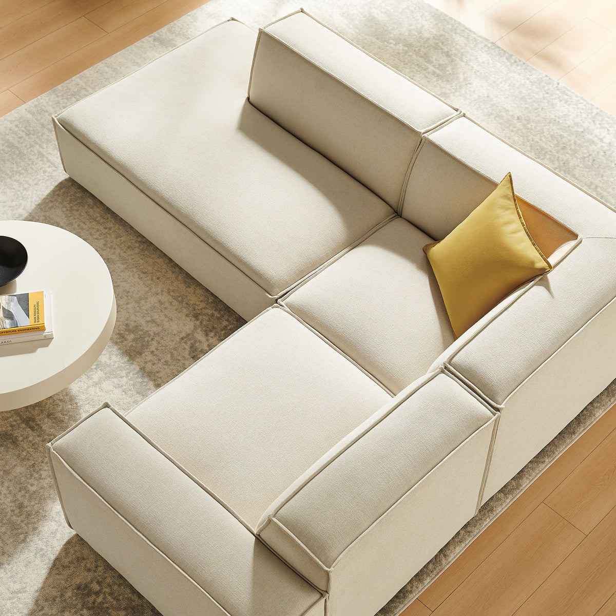 Restore 3-Piece Performance Fabric Upholstered Modular L-Shaped Sectional Sofa