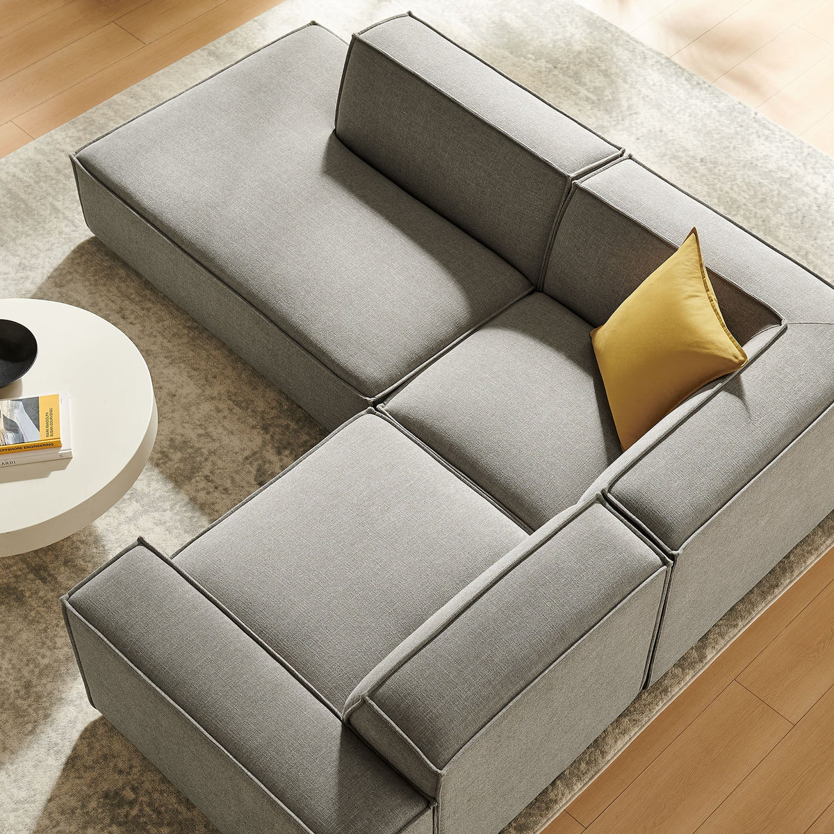 Restore 3-Piece Performance Fabric Upholstered Modular L-Shaped Sectional Sofa
